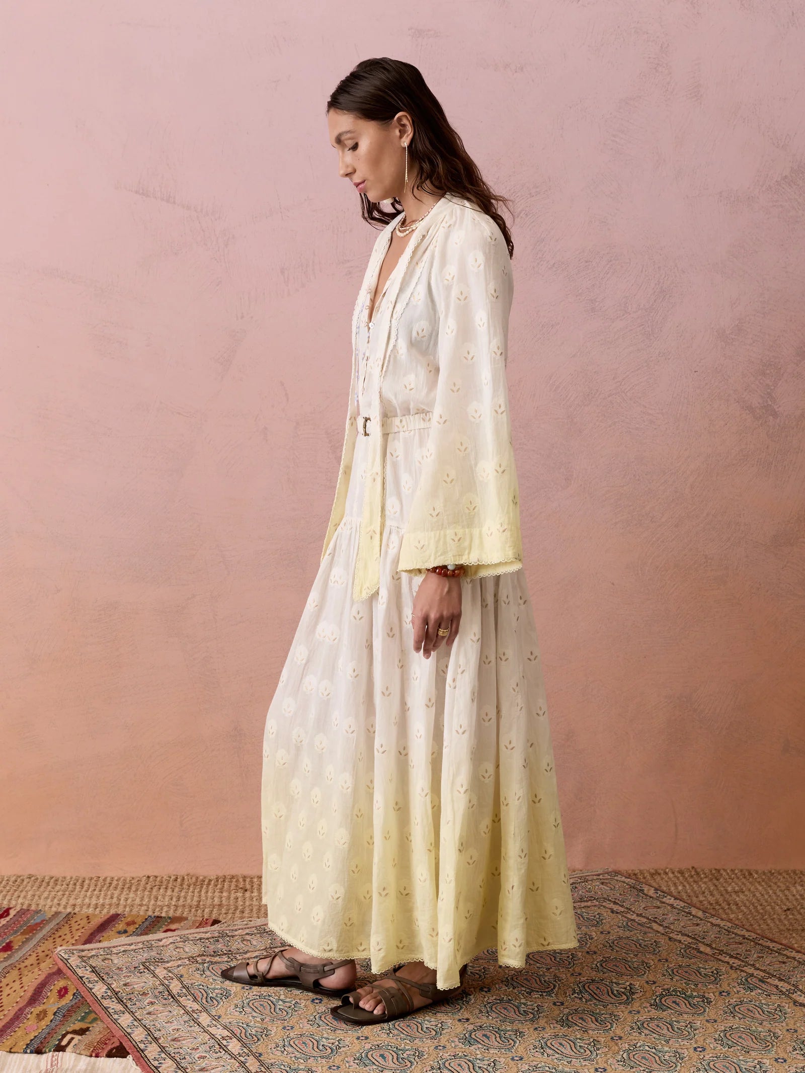 Vespara Wide Sleeve Maxi Dress