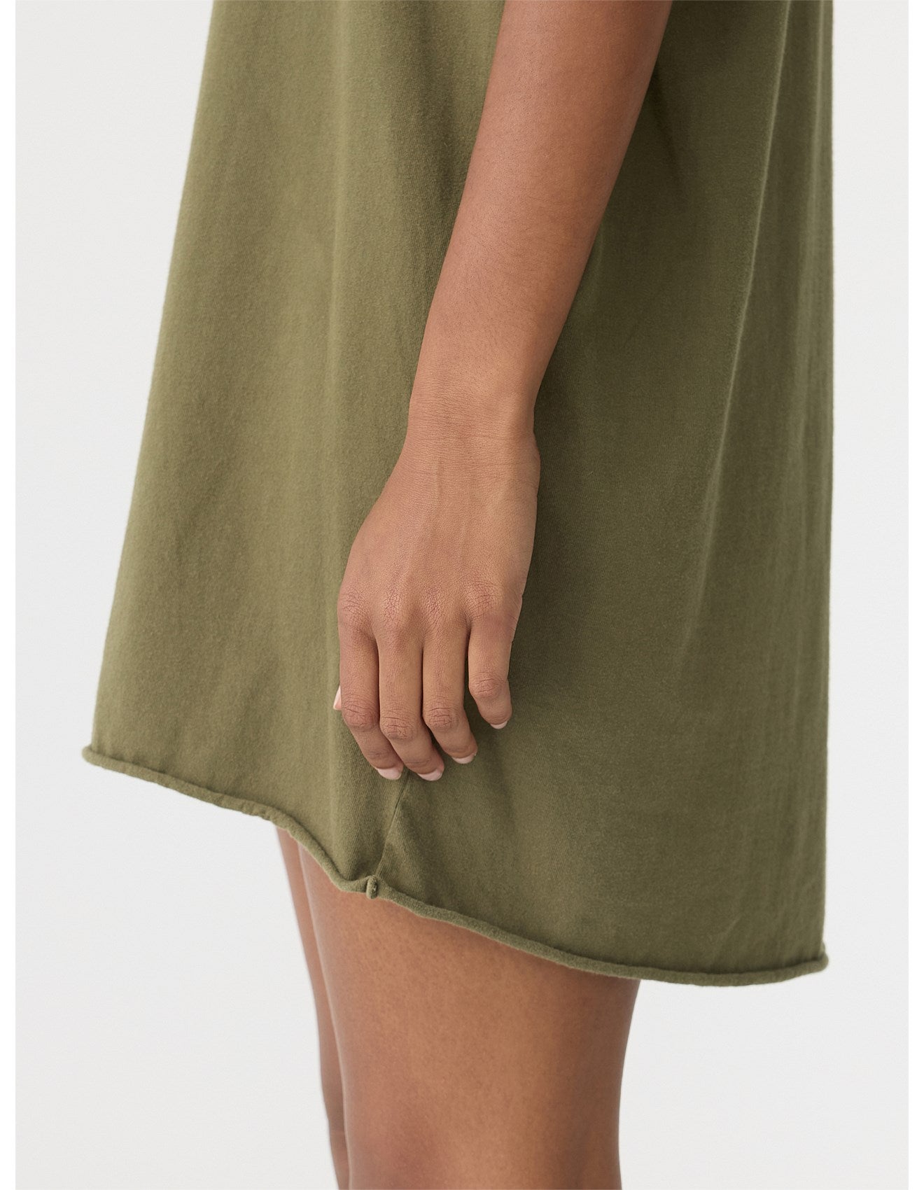 Cut Off Tank Dress in Khaki