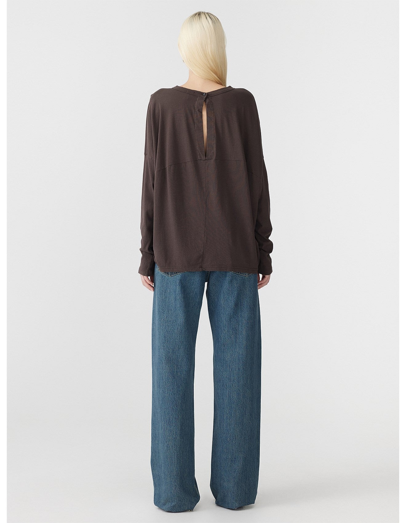 Slouch Circle L/S T-Shirt in Dark Plum