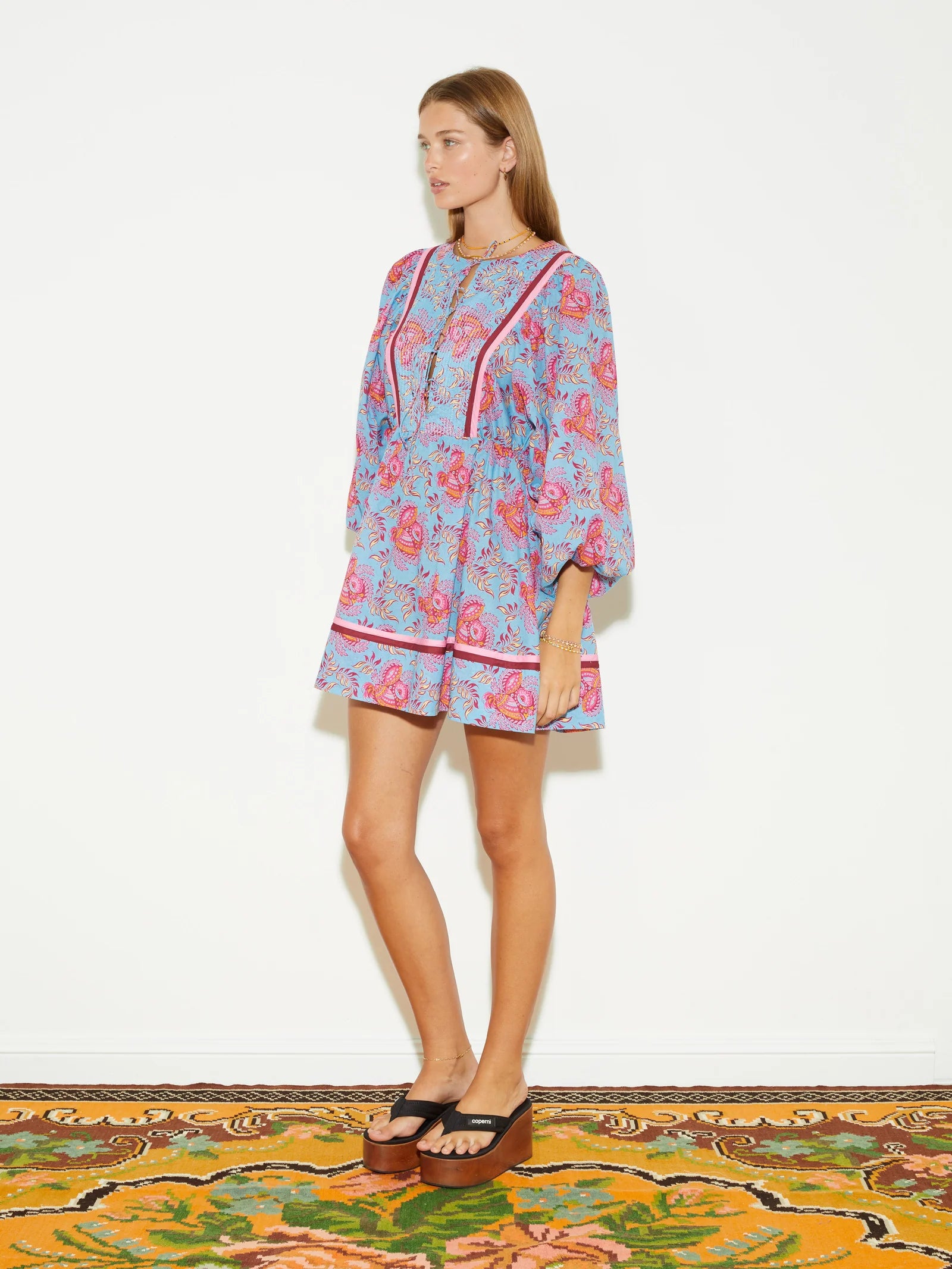 Coquille Batwing Mini Smock Dress