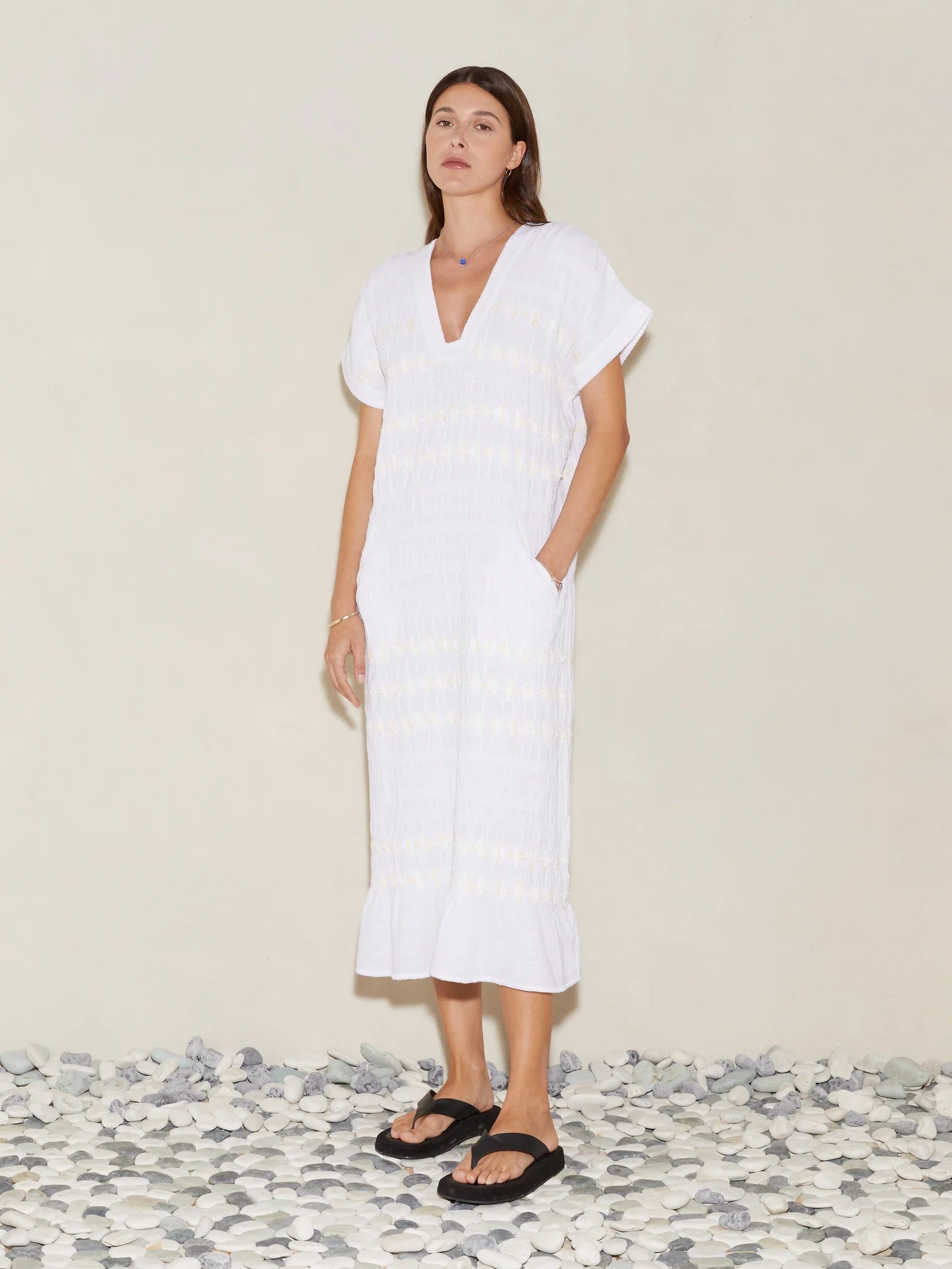 Hera Midi Tunic Dress in White