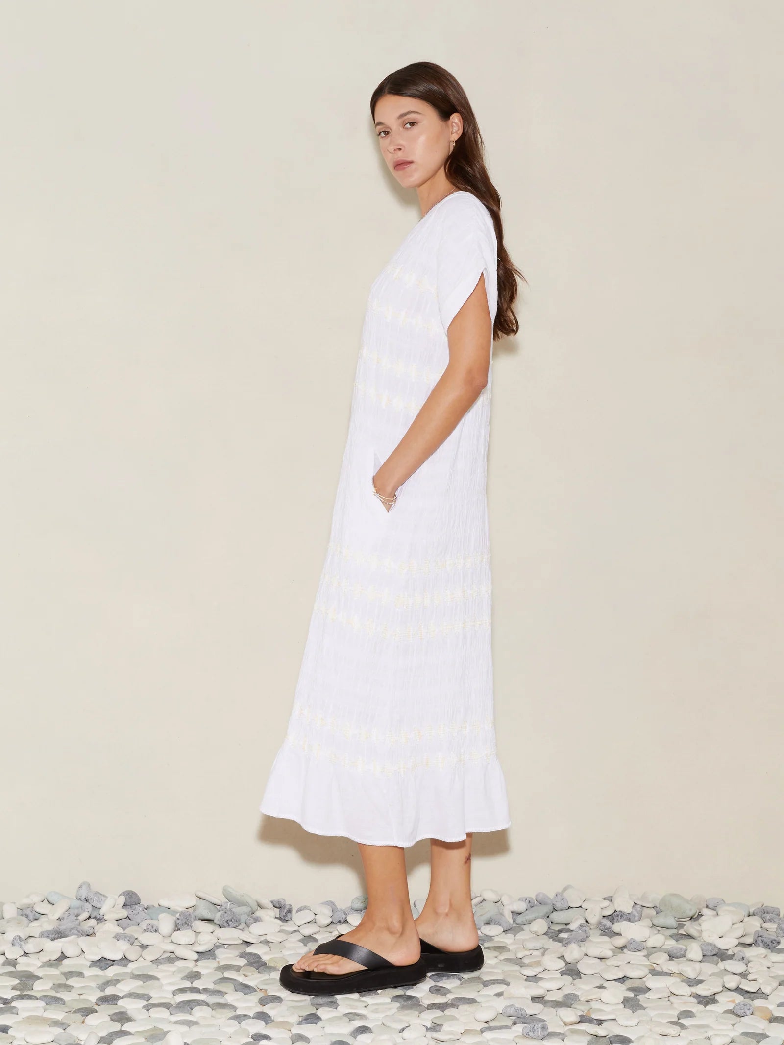 Hera Midi Tunic Dress in White