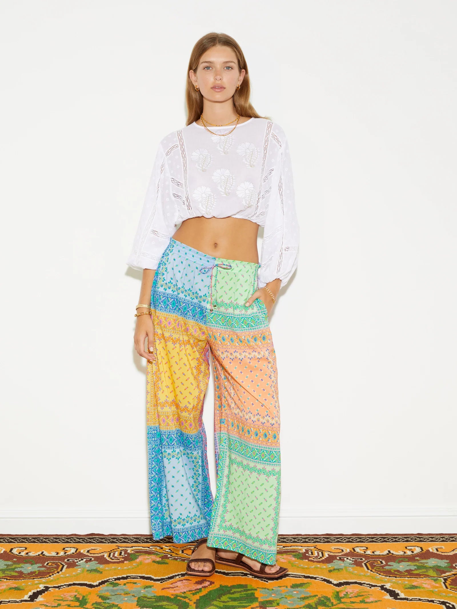 Voila Embroidered Full Sleeve Crop