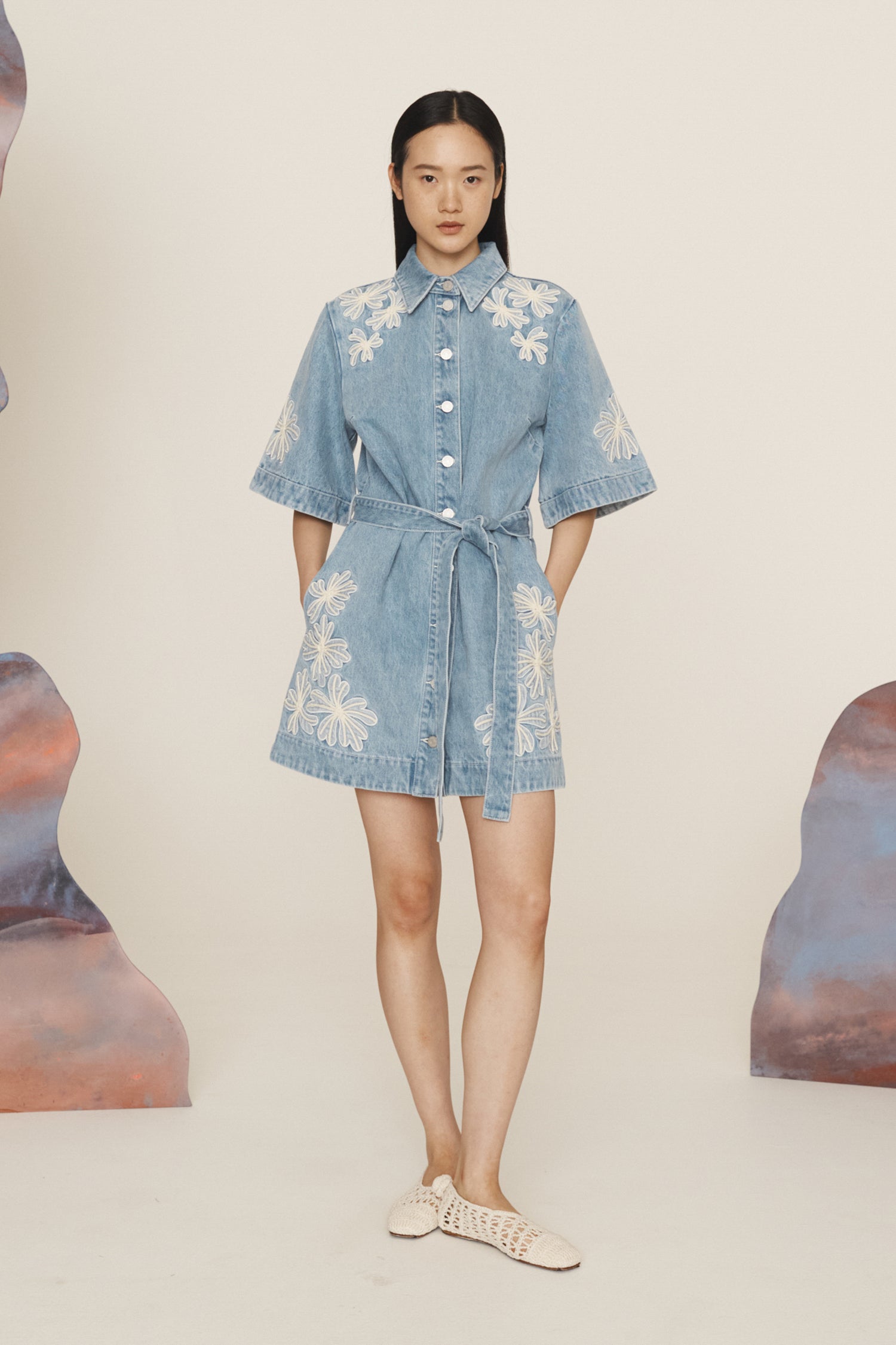 Charlene Denim Mini dress - PRE ORDER