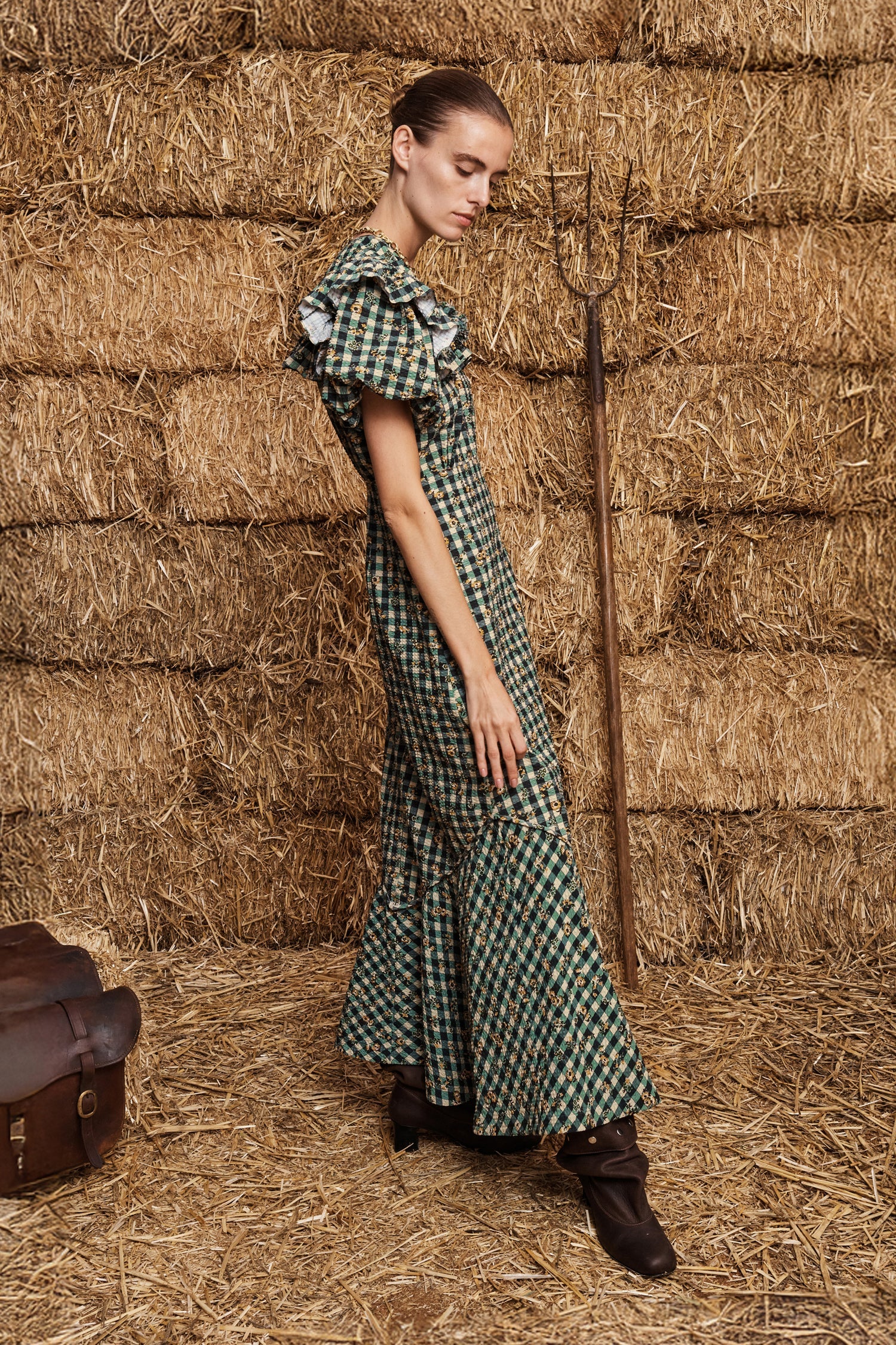 Outrider Seersucker Midi Dress