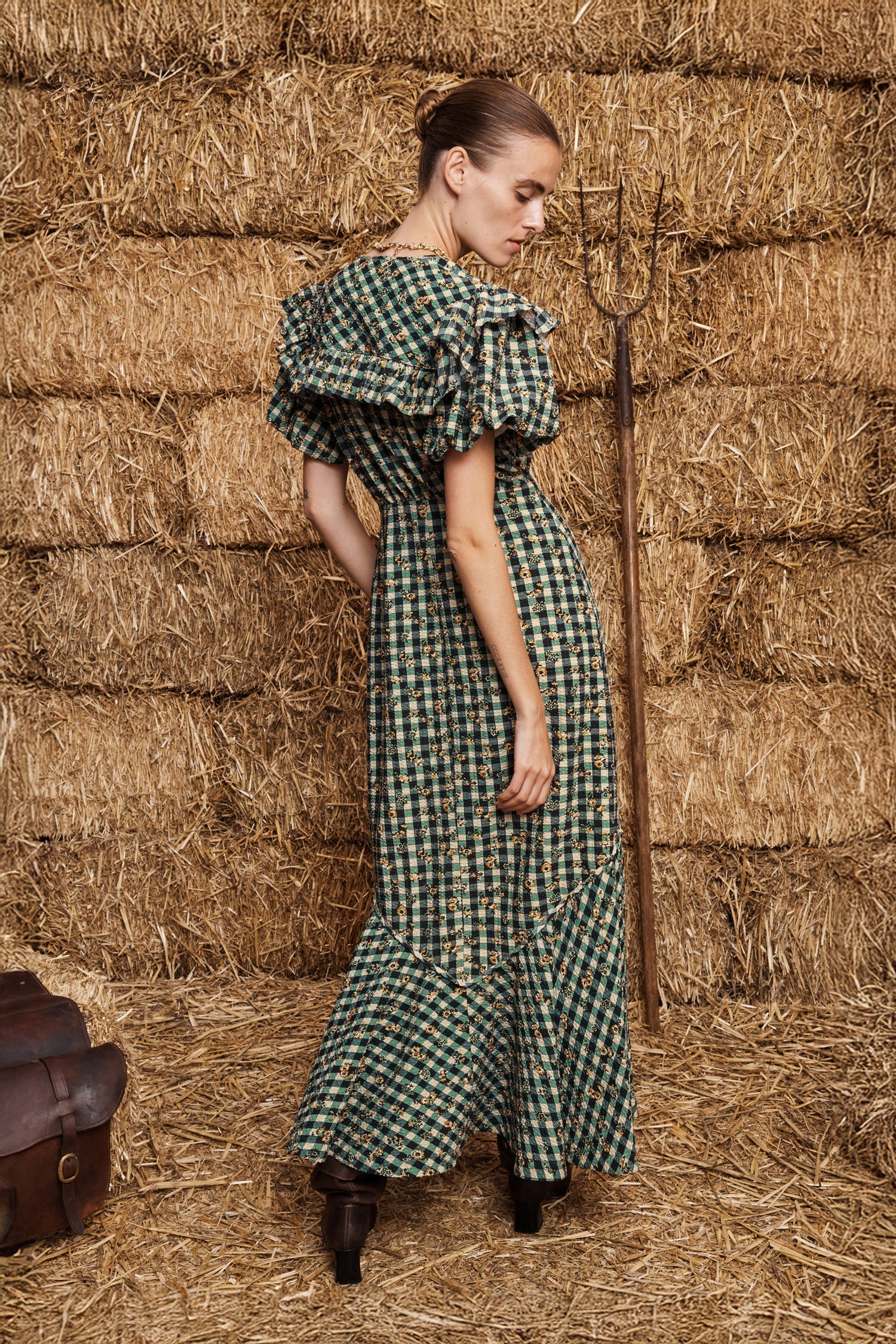Outrider Seersucker Midi Dress