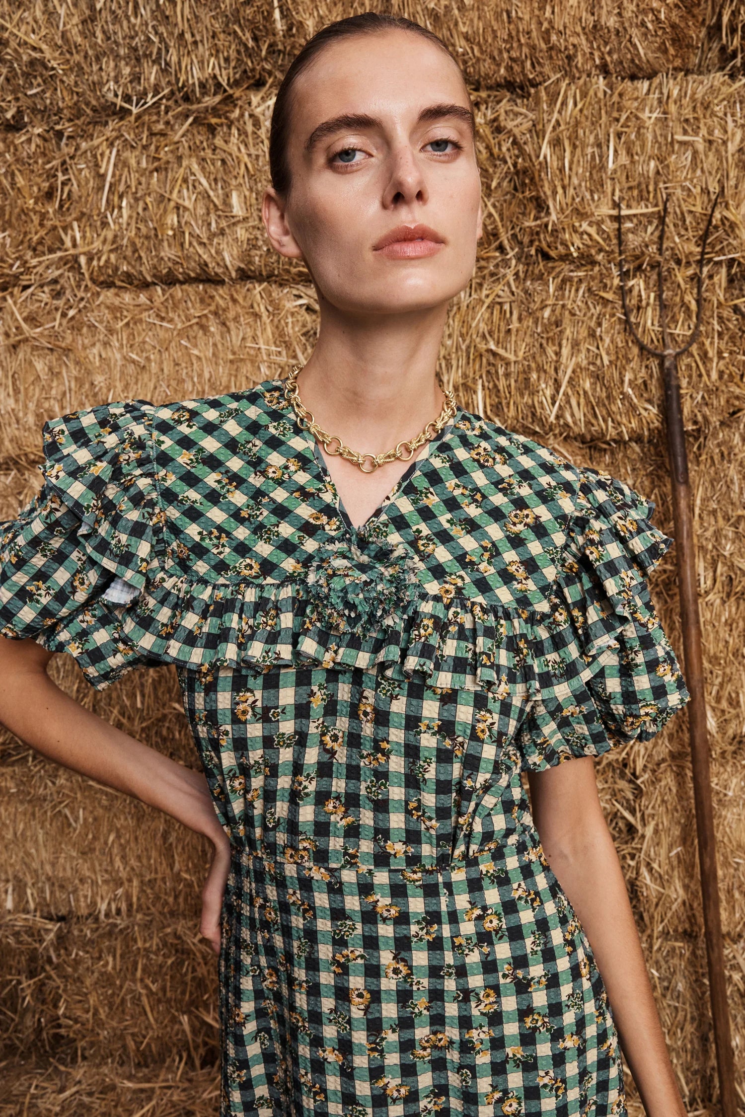 Outrider Seersucker Midi Dress