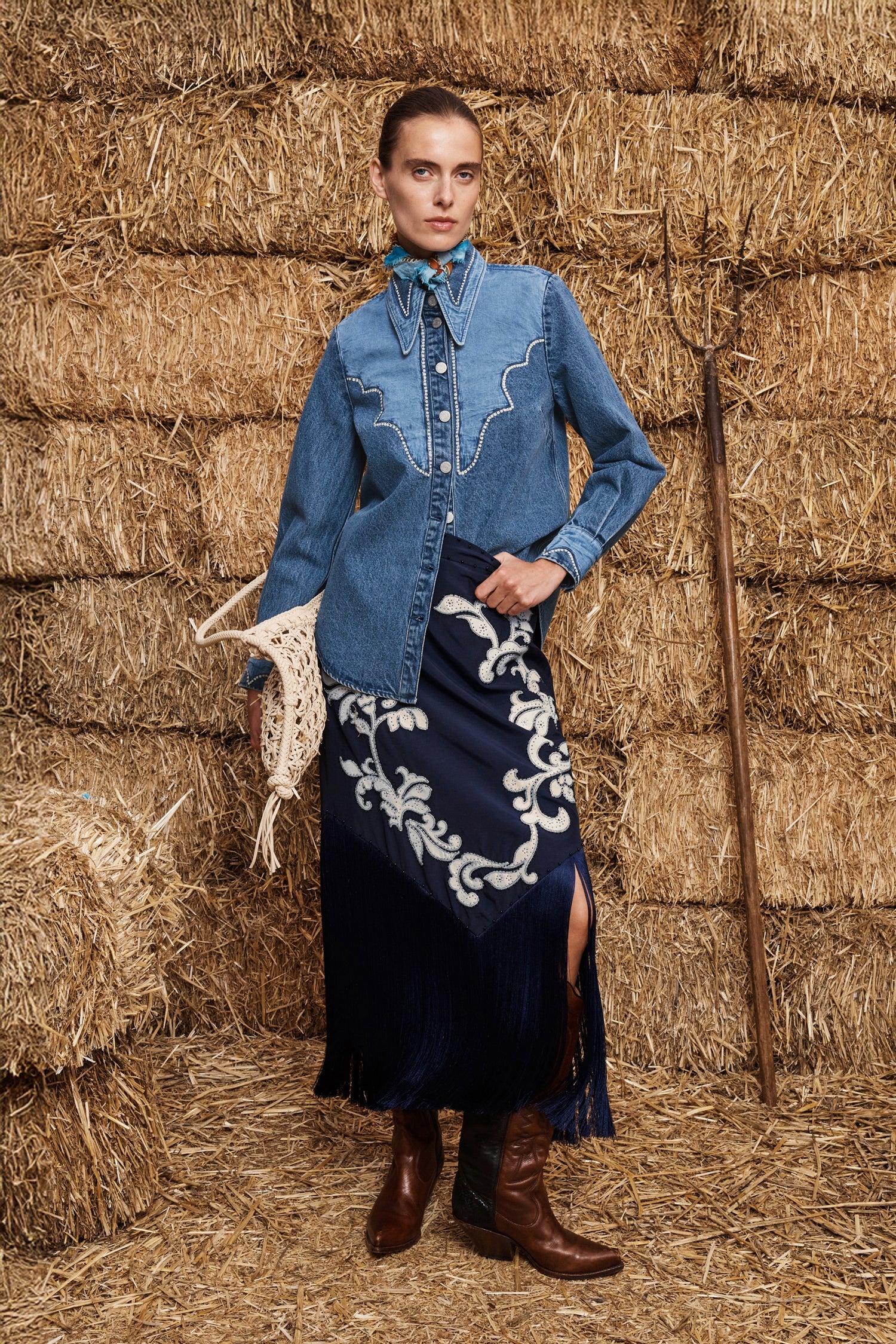 Jesse Denim Applique Shirt