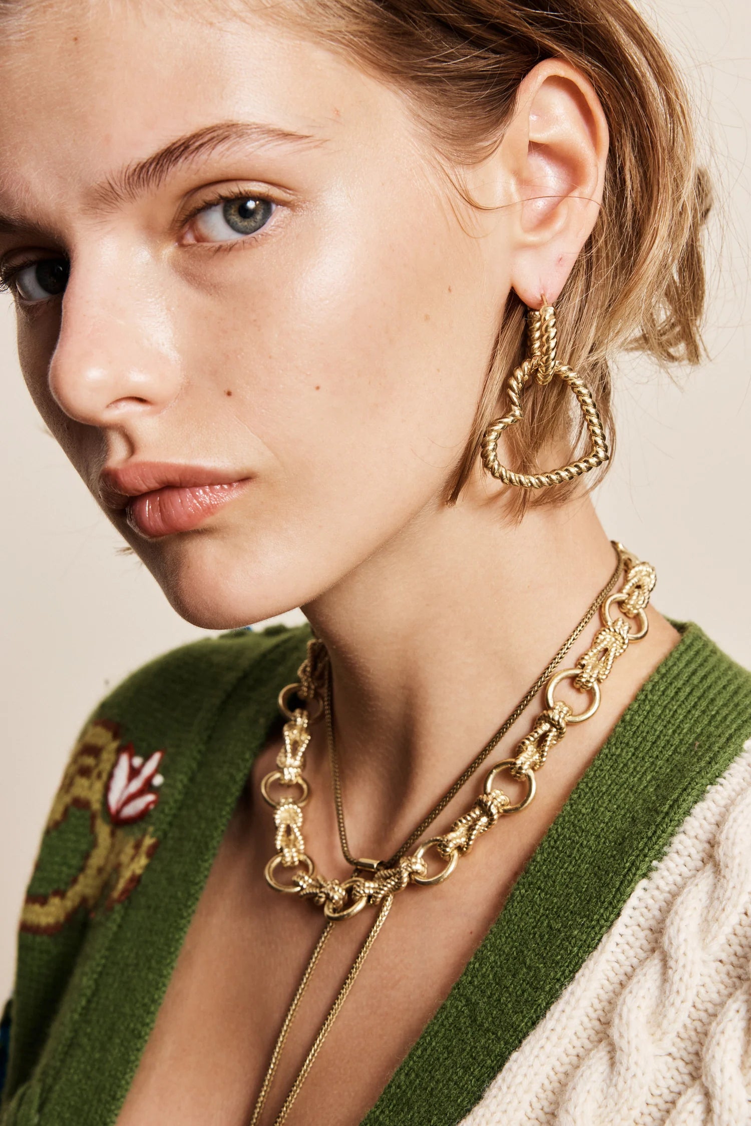 Django Rope Heart Earrings