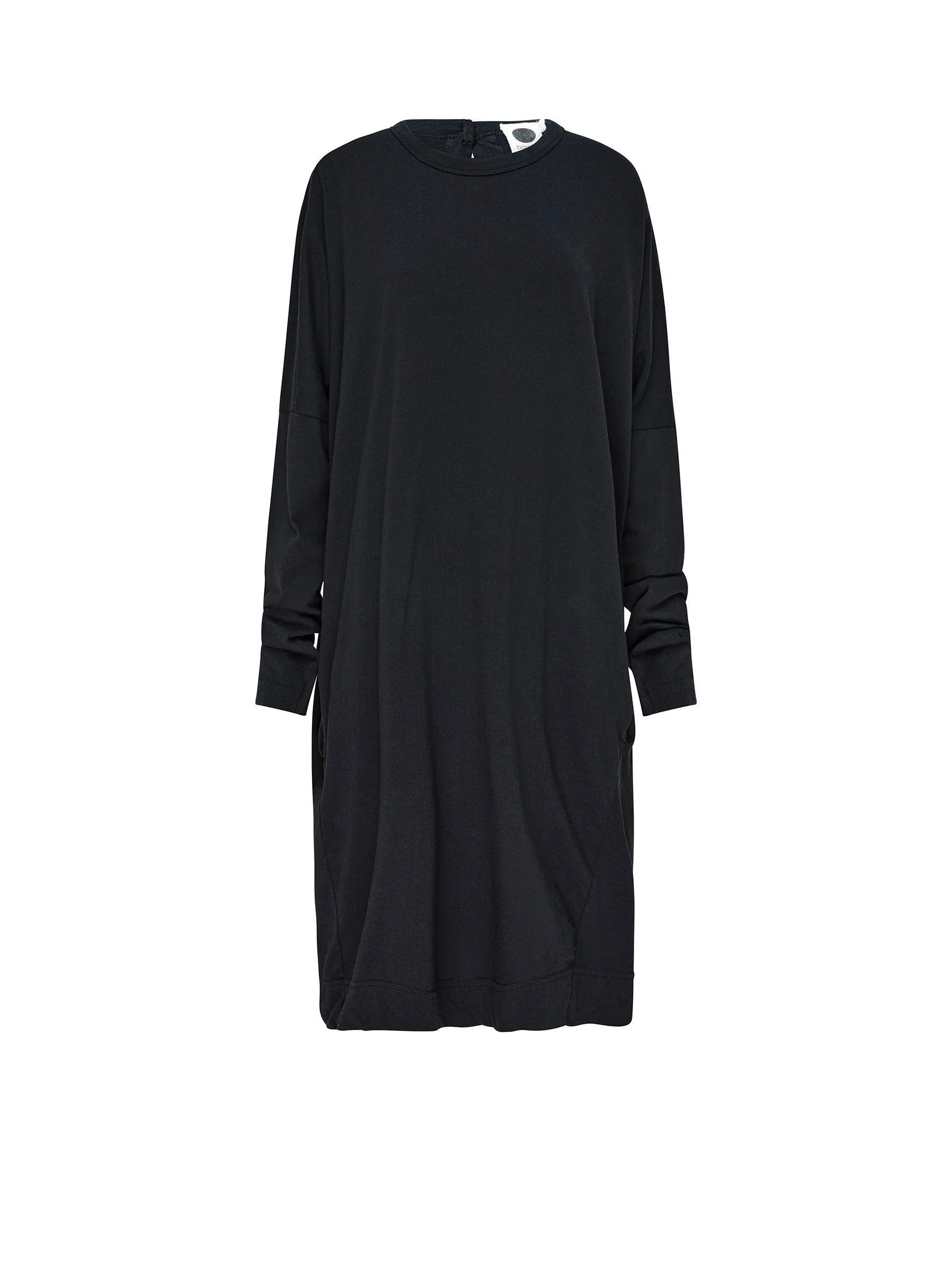 Circle Jersey L/S Dress in Black