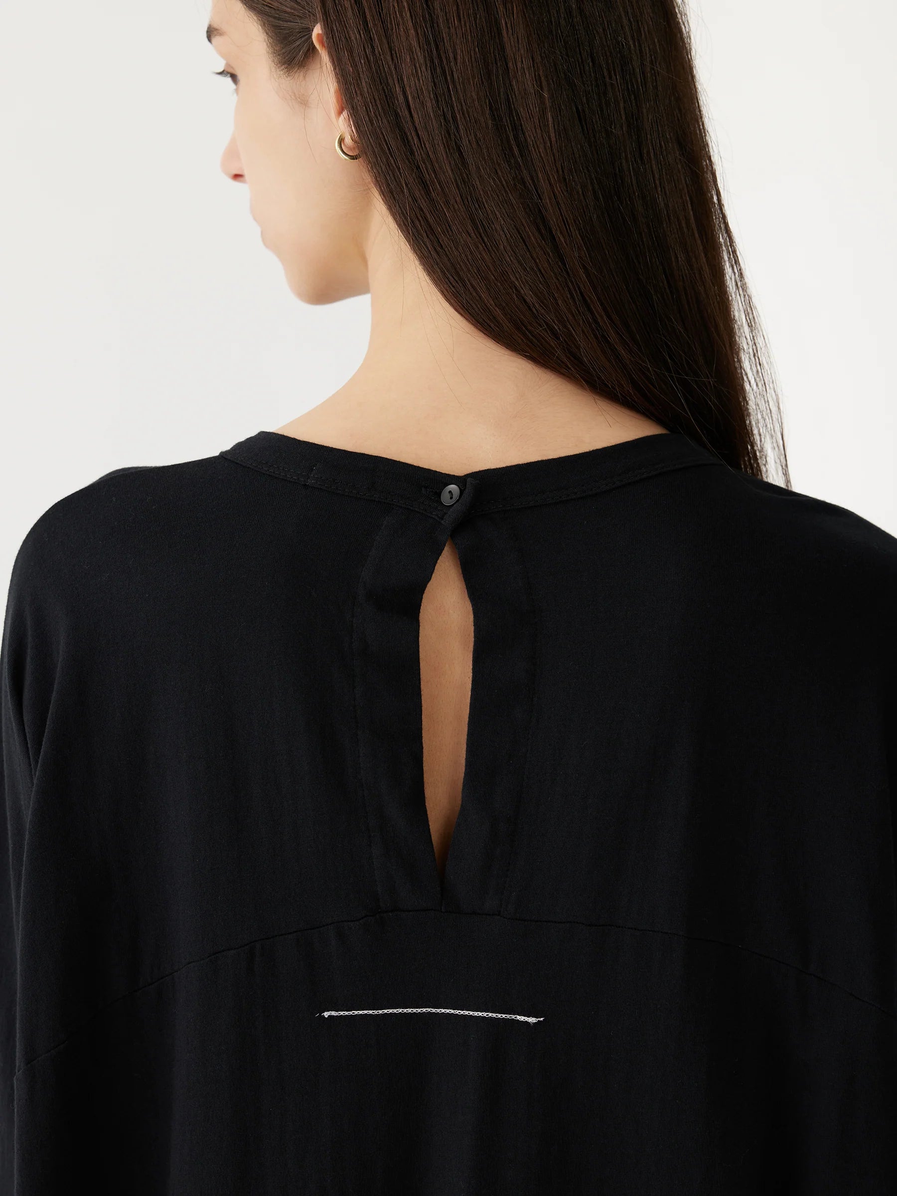 Circle Jersey L/S Dress in Black