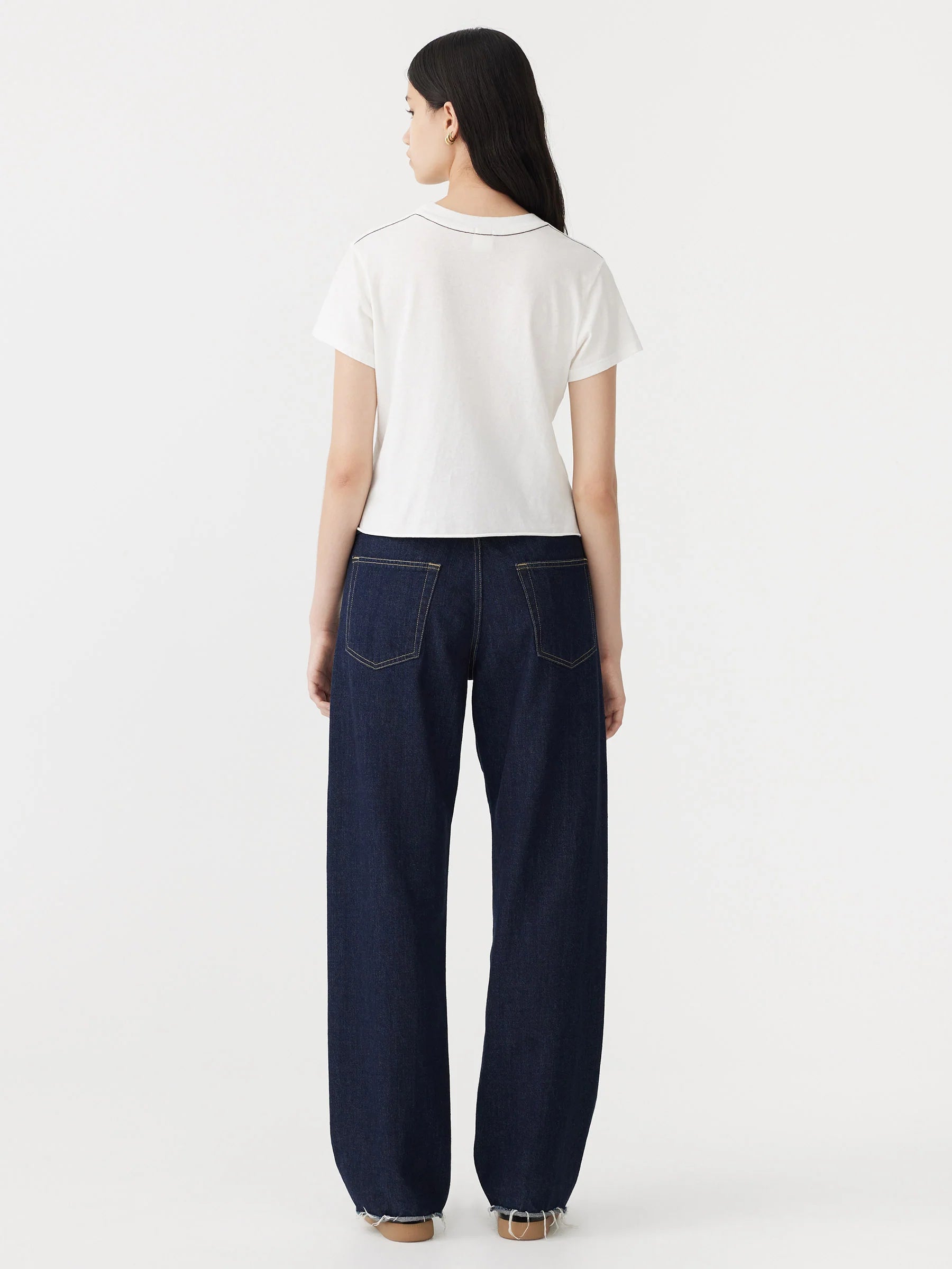 Raw Edge Baby Tee in White