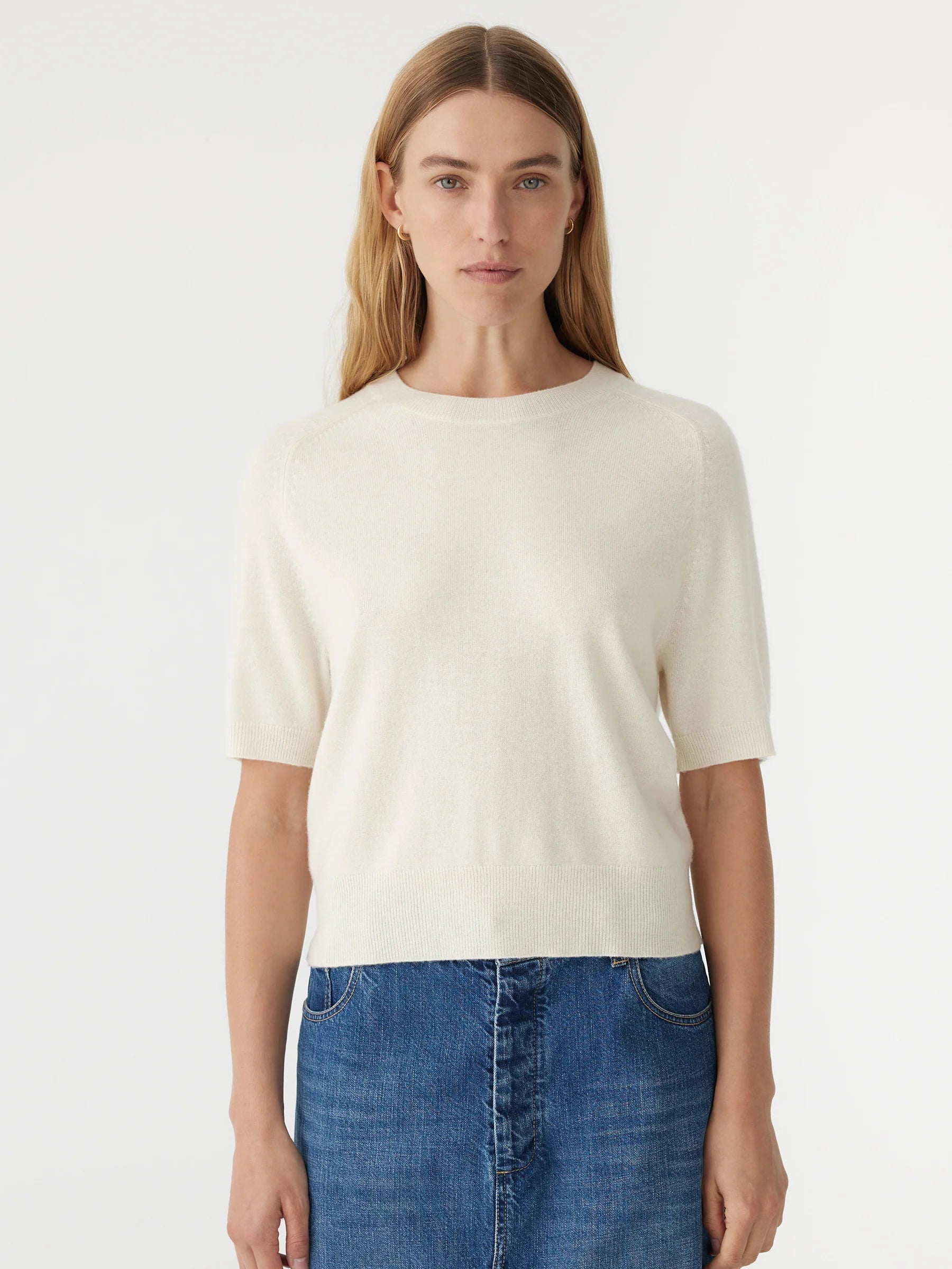 Wool Cashmere Knit T-Shirt