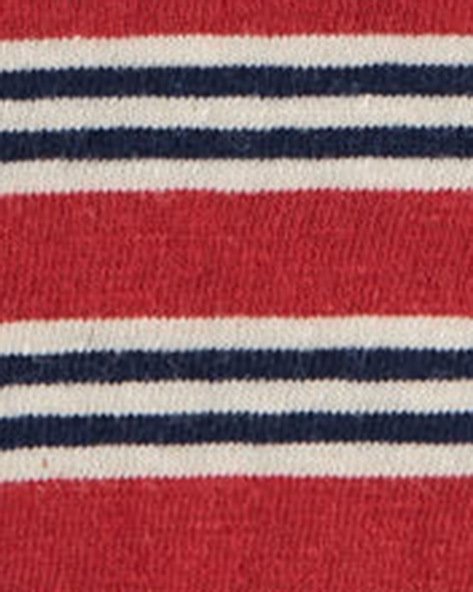Stripe Quarter Sleeve T-Shirt in Red/Navy