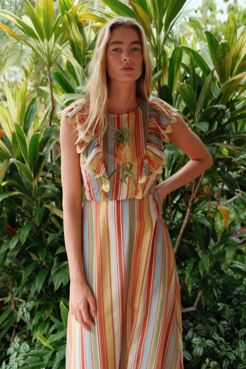 Quinn Dress in Anana Stripe