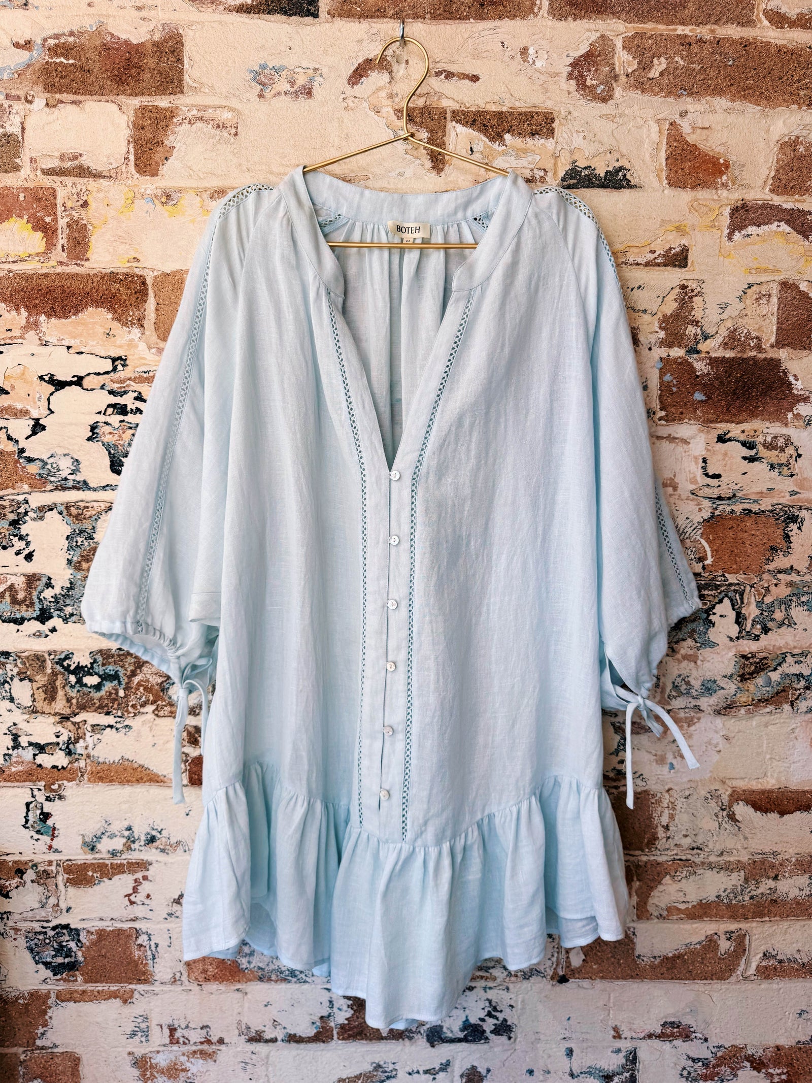 La Ponche Frill Dress in Sky