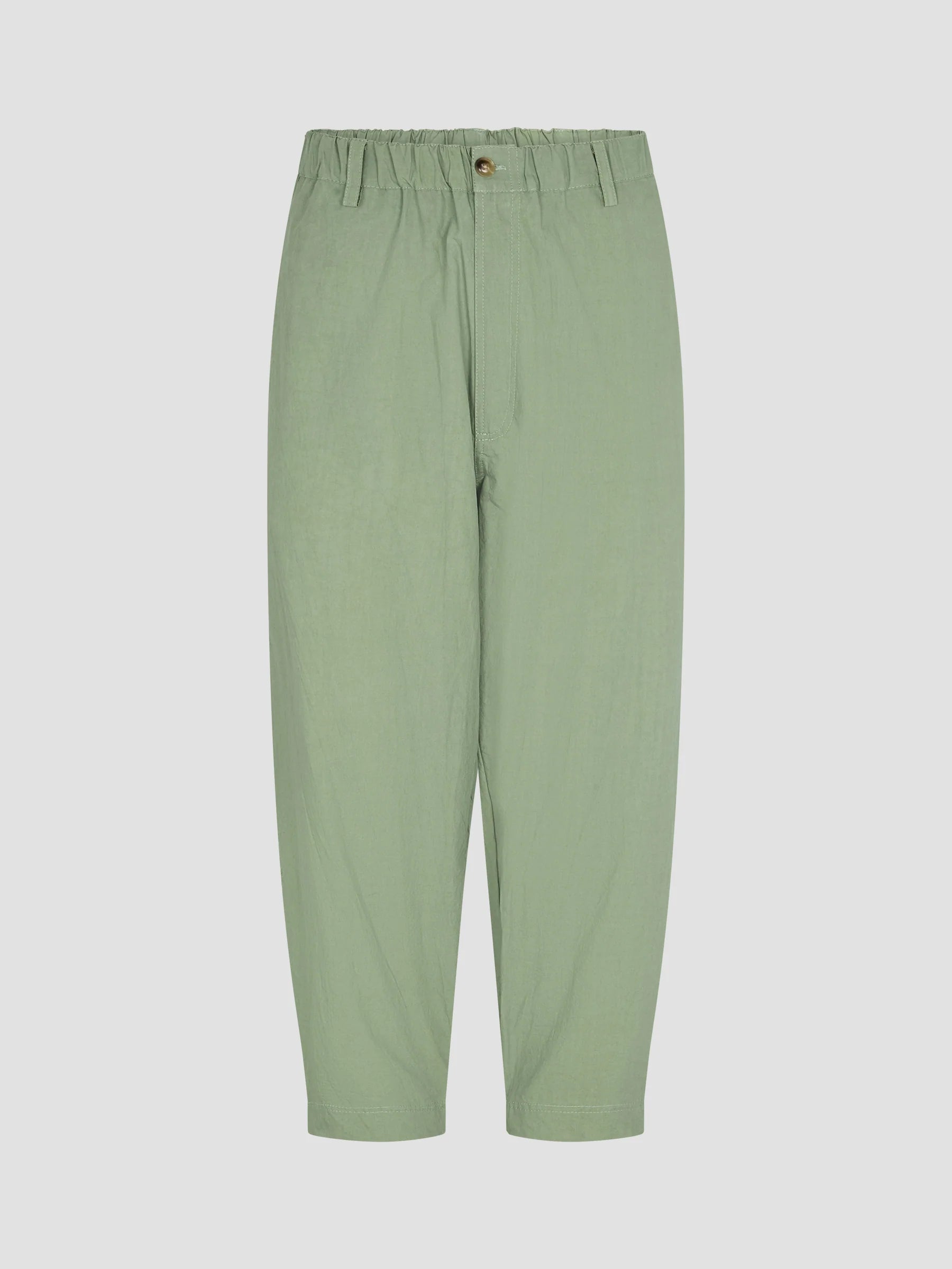Crushed Cotton Summer Pant in Dark Sage