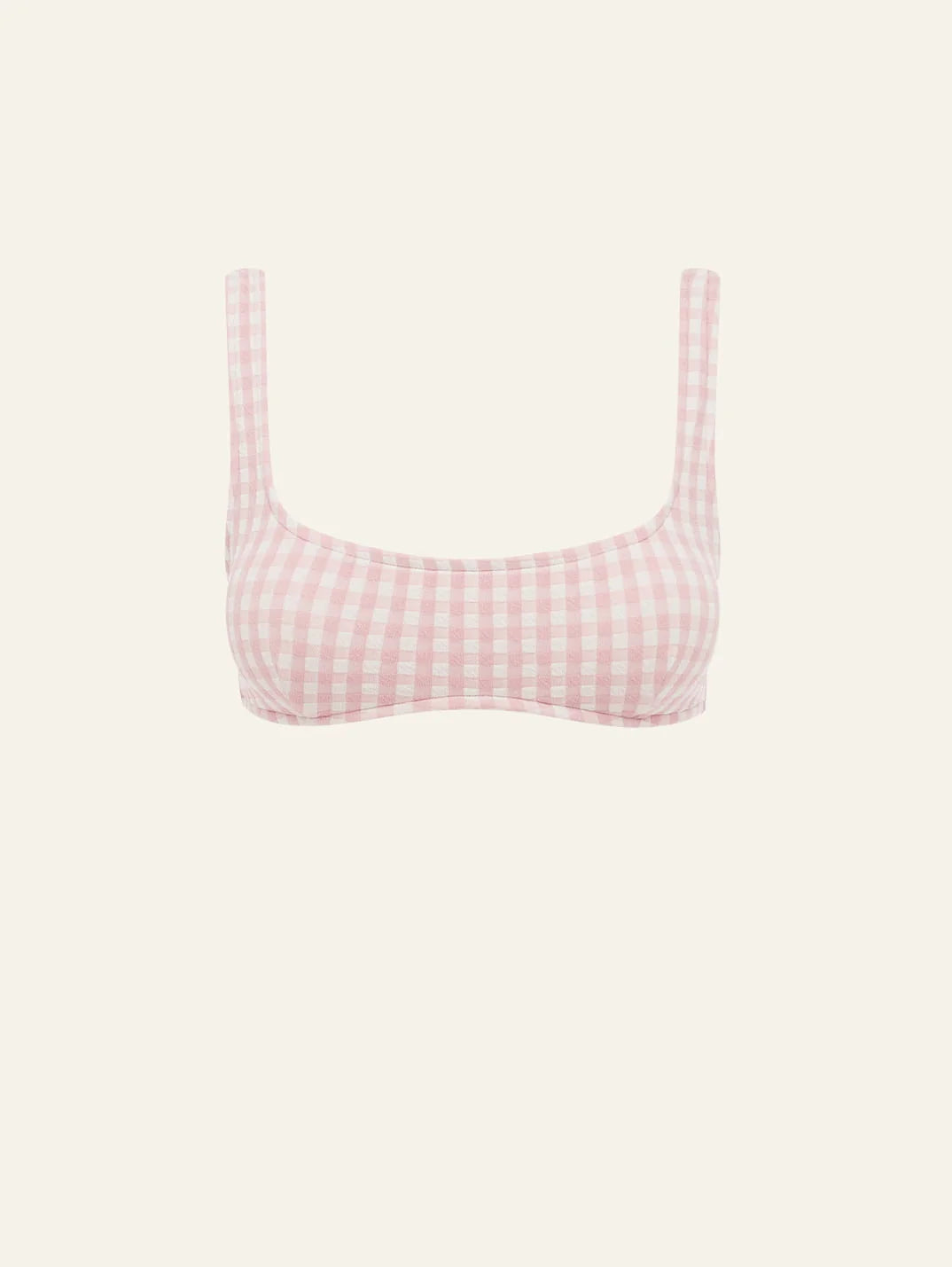 Square Neck Crop in Blush Gingham