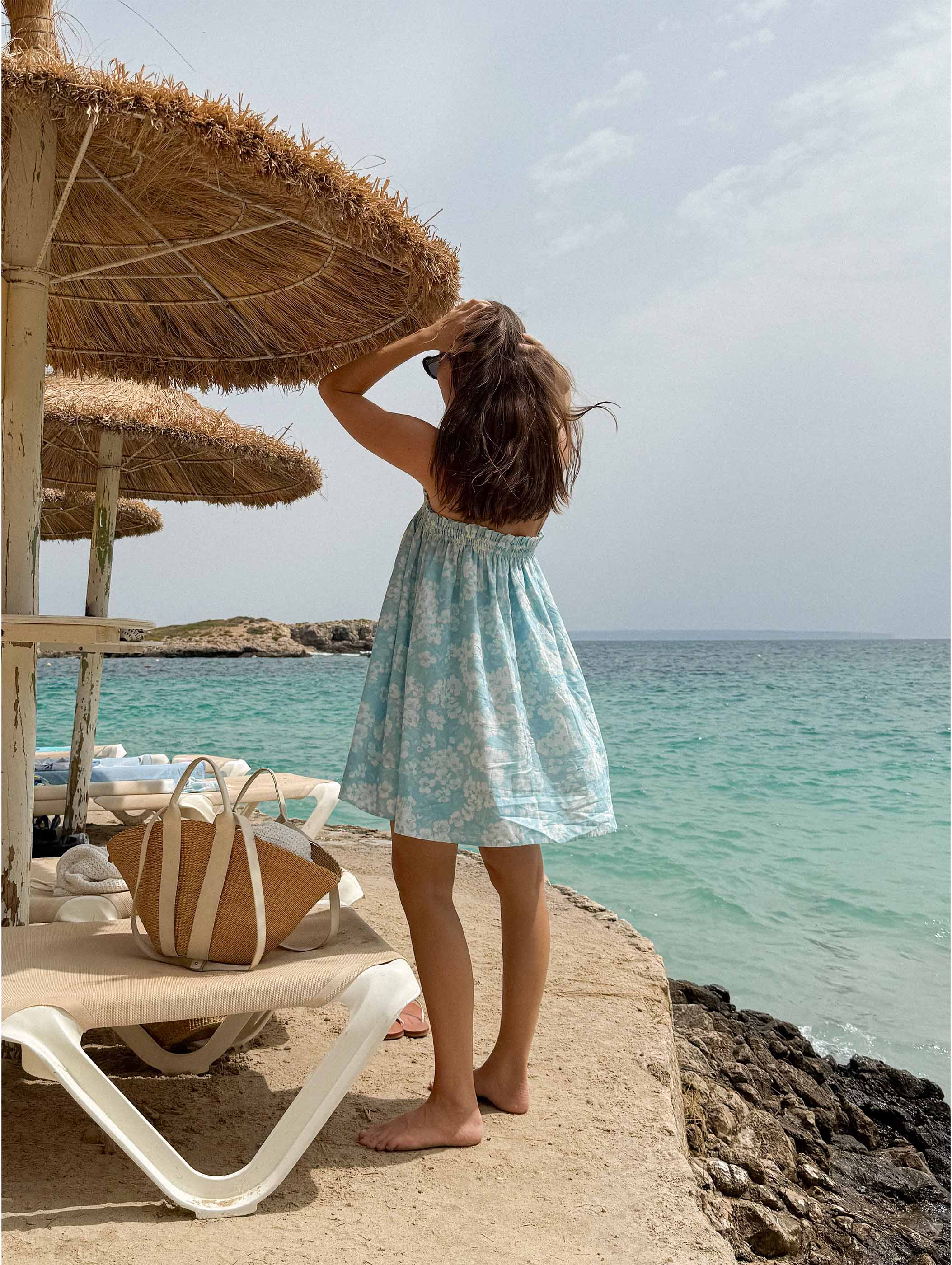 Ruched Mini Dress in Paper Daisy