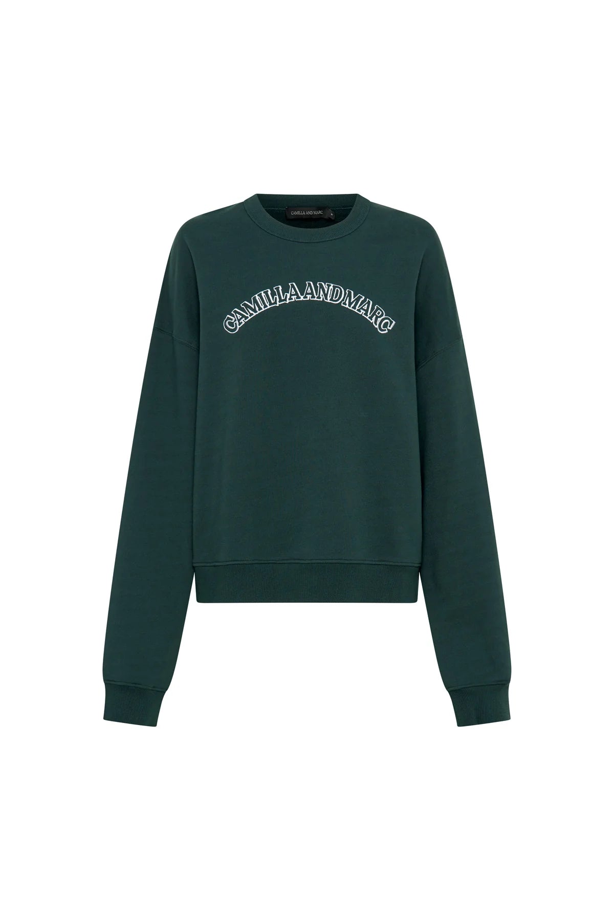 Myla Cotton Crew Jumper in Forest Green