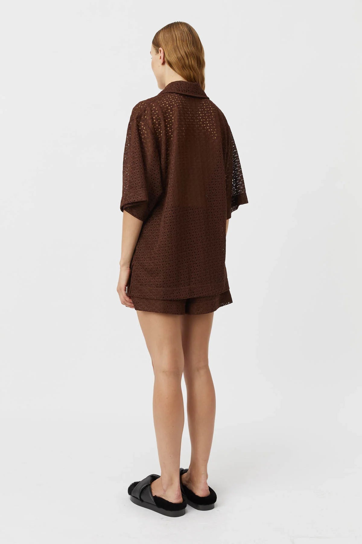 Agna Lace Shorts in Mocha