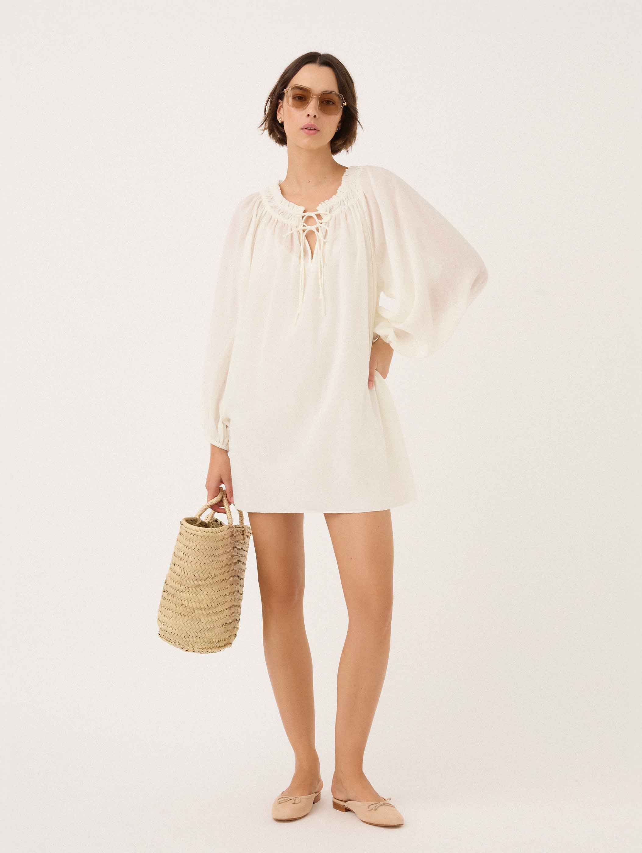 Audrey Mini Dress in Gardenia