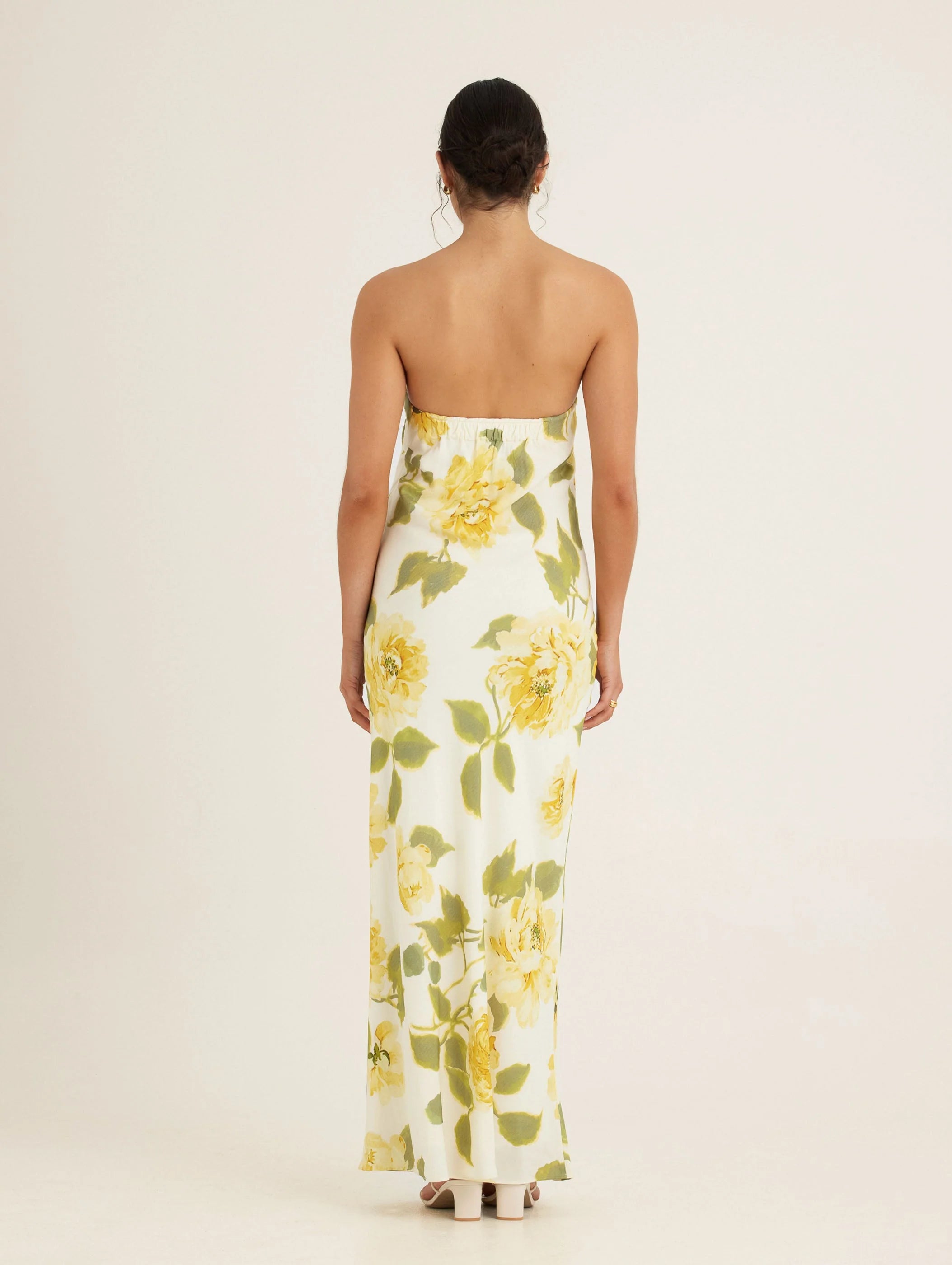 Draped Maxi Dress in Clair de Lune