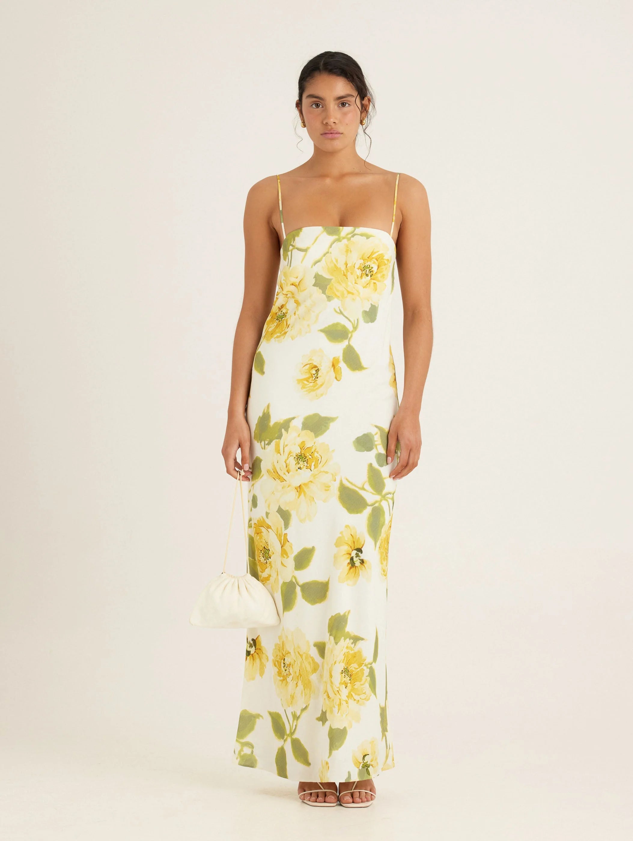 Draped Maxi Dress in Clair de Lune