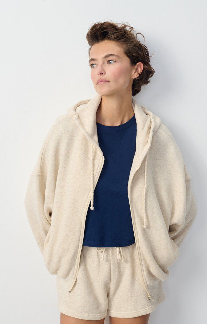 Itonay Zip-up Sweatshirt in Ecru