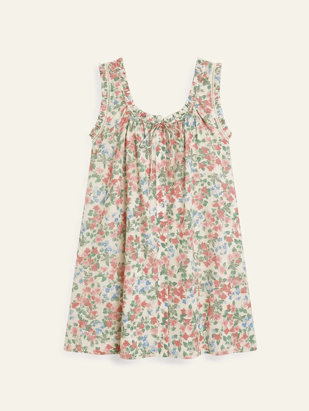 Buttoned Mini Dress in Meadow