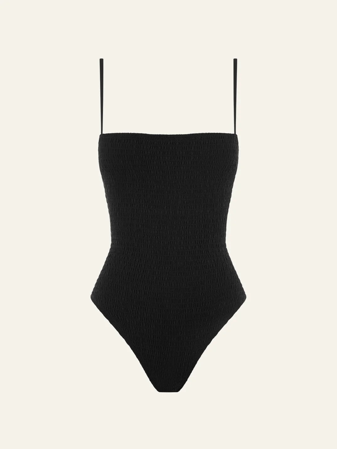 Shirred One Piece in Noir