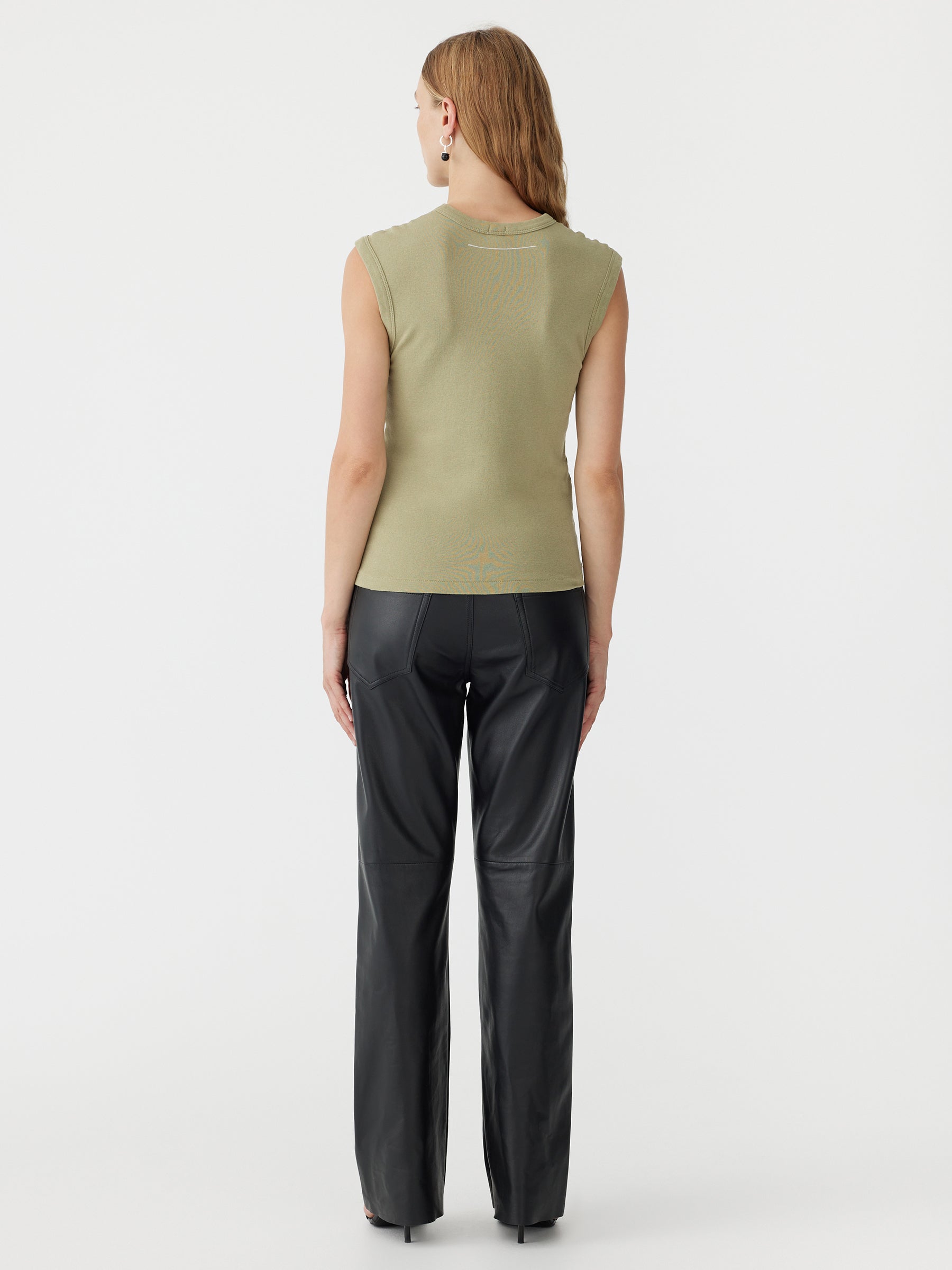 Slim Superfine Rib Tank in Sage Green