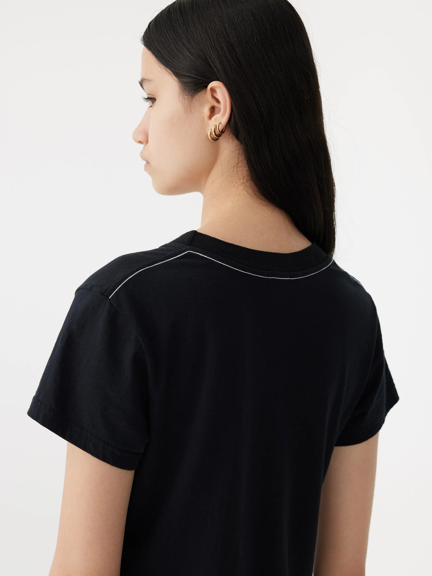 Raw Edge Baby T-Shirt in Black