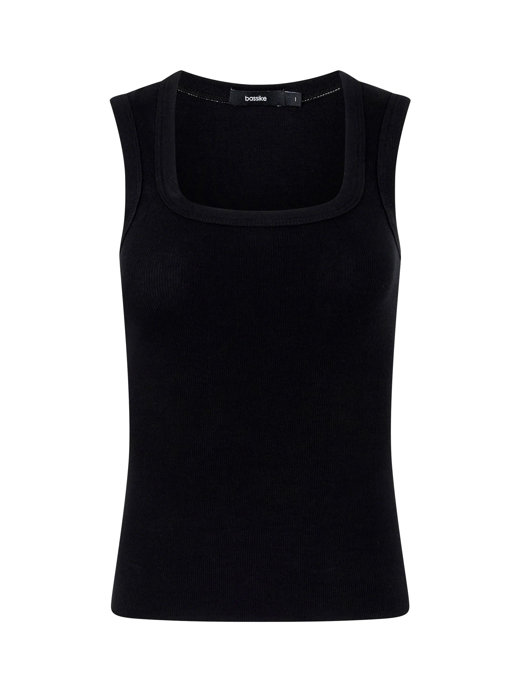 Low Scooped Rib Tank in Black