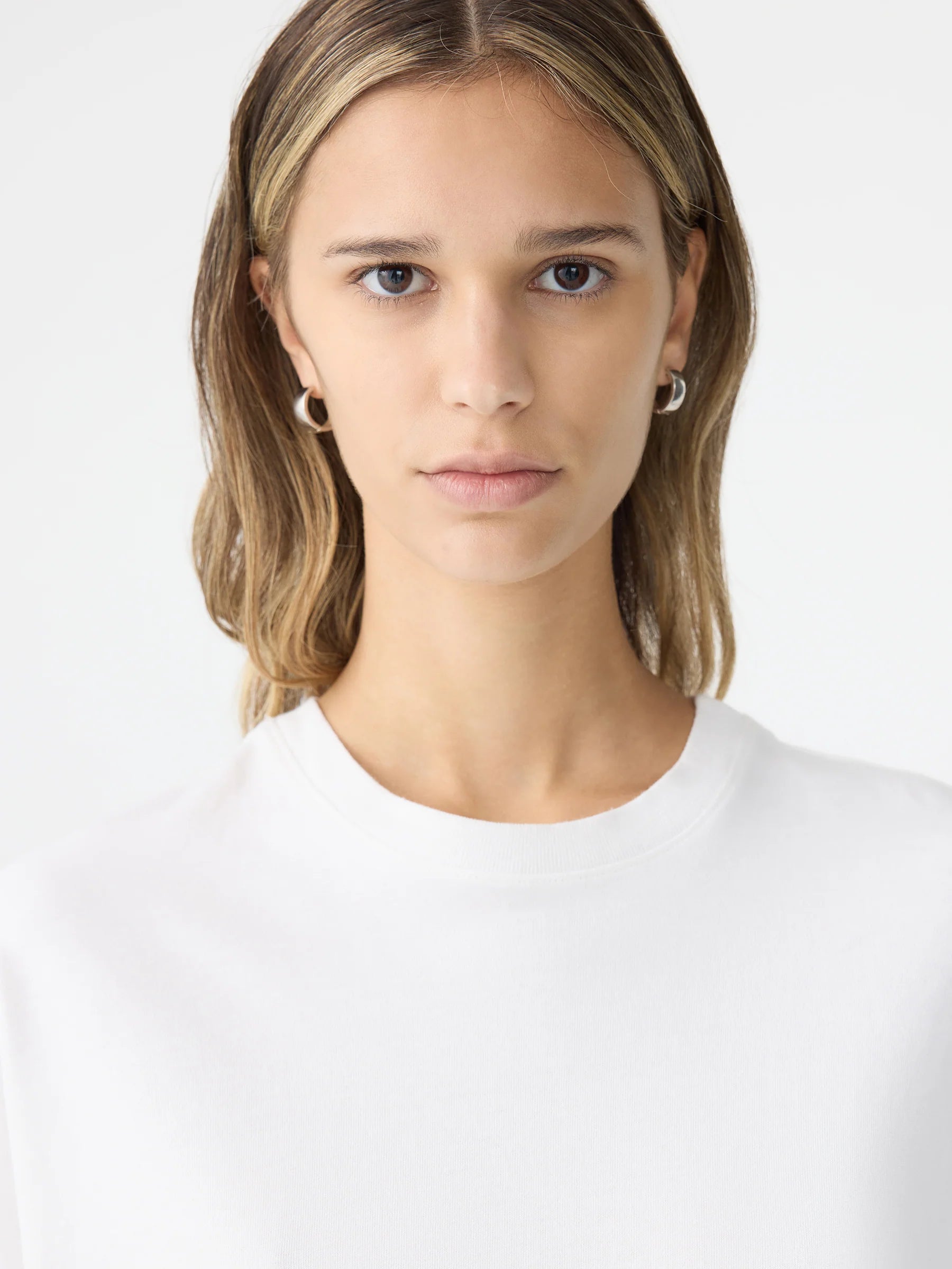 Boxy Crew Neck S/S T-Shirt in White