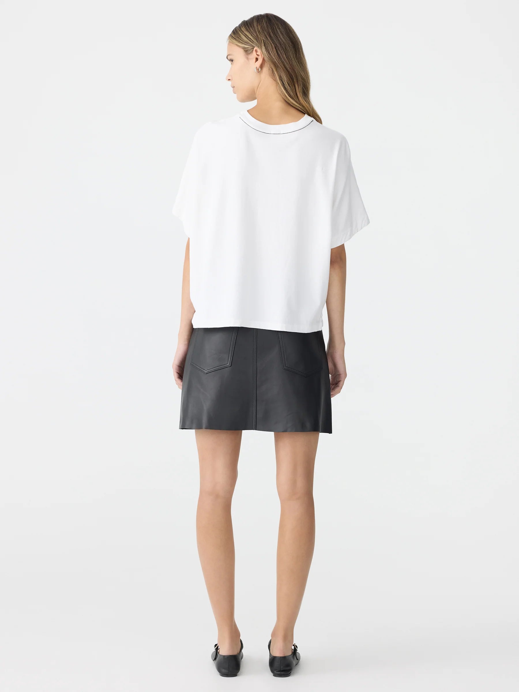 Boxy Crew Neck S/S T-Shirt in White