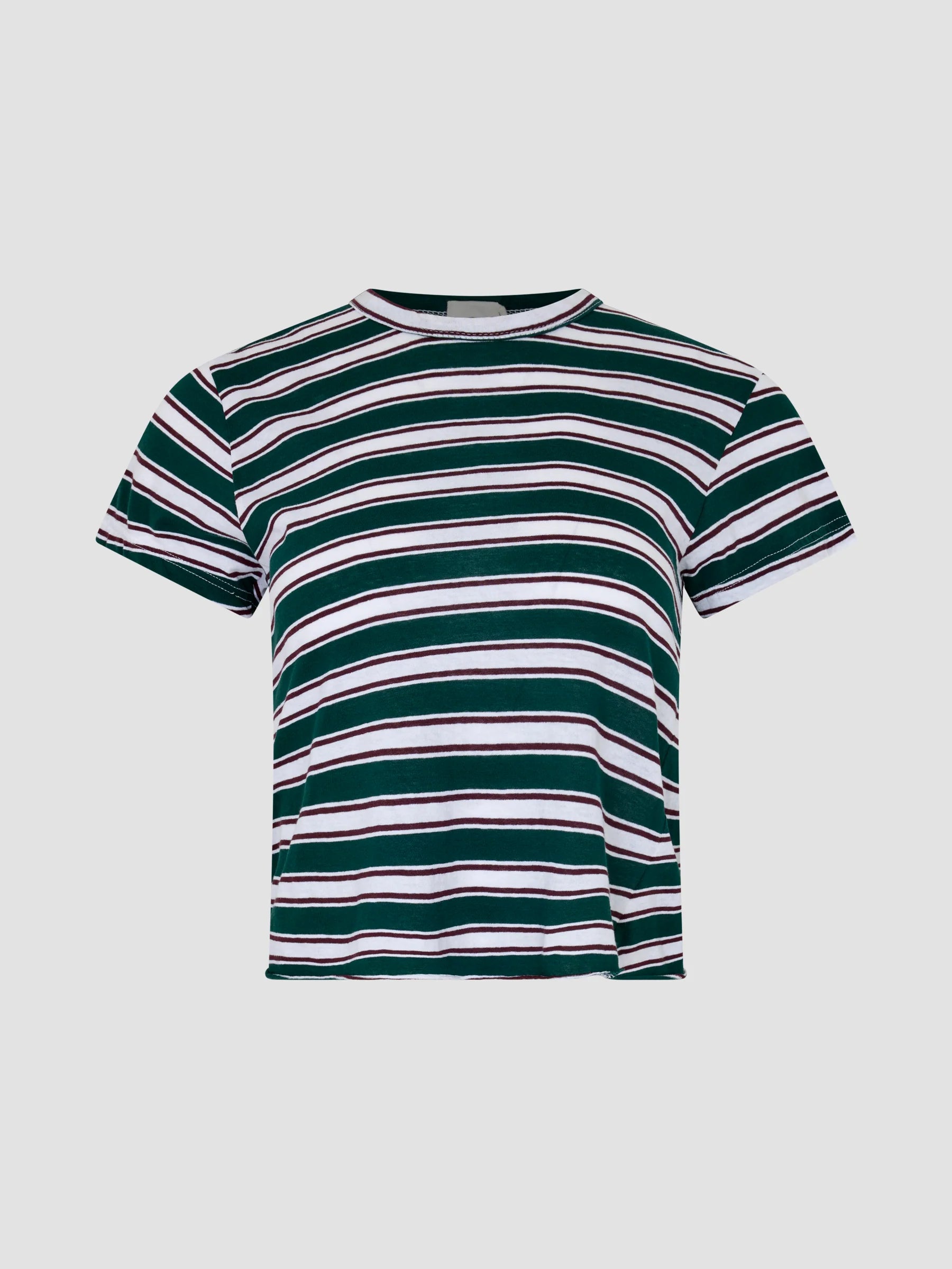 Stripe Heritage Baby T-Shirt Dark Forest/Burgundy/White