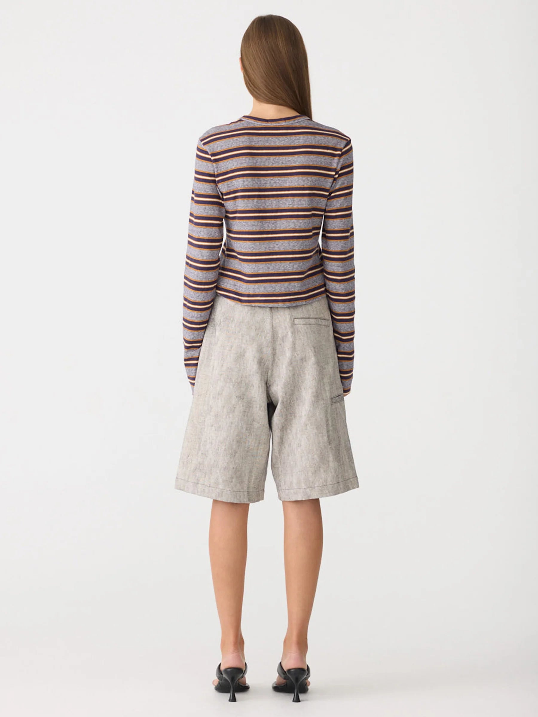 Vintage Stripe Longsleeve Baby T-Shirt in Purple/Gold