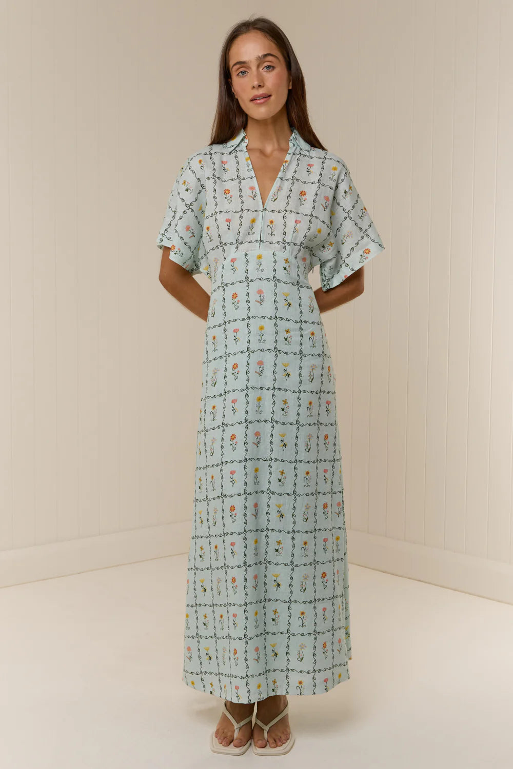 Jasmine Dress in Calypso Tile