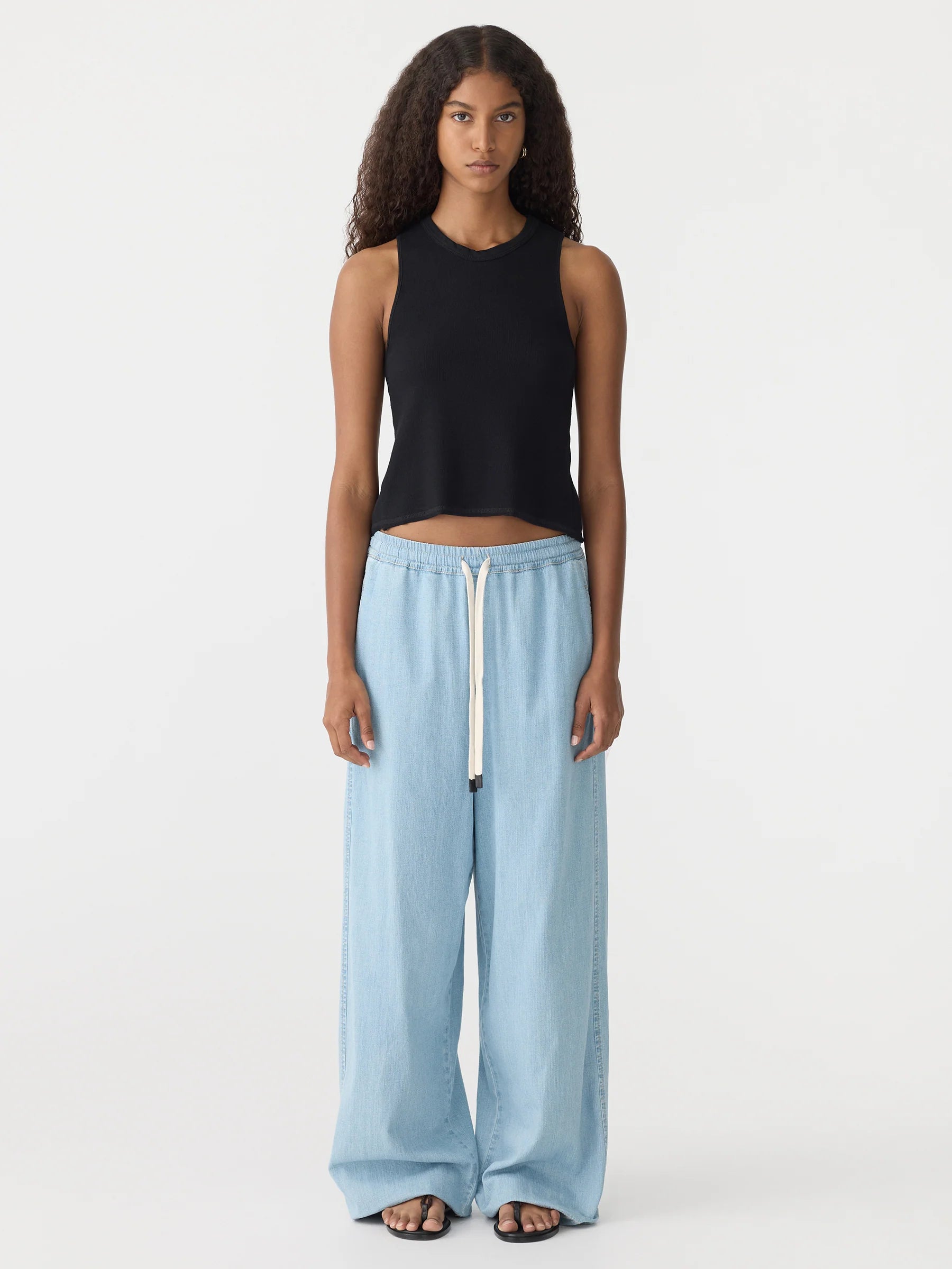 Organic Denim Wide Leg Pant