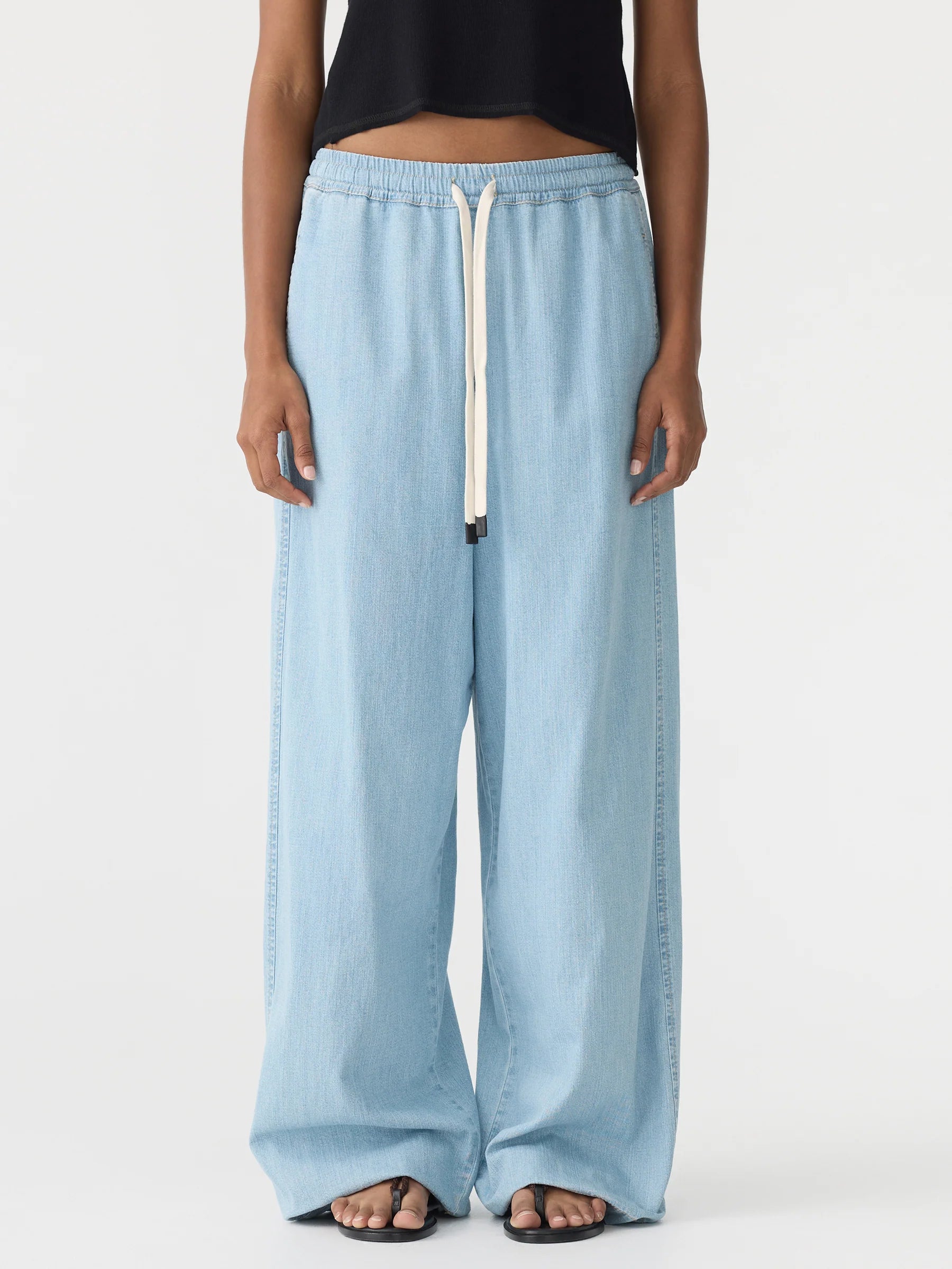 Organic Denim Wide Leg Pant