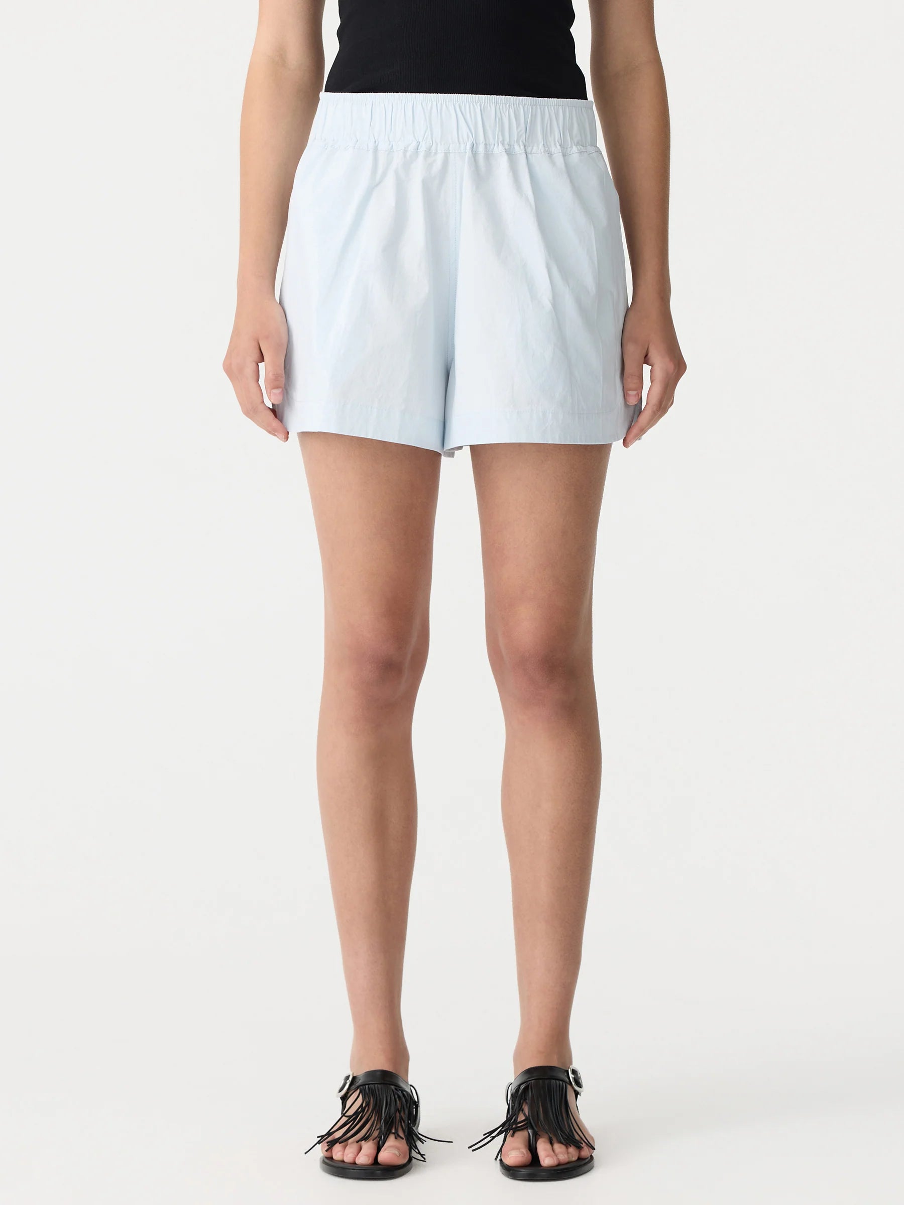 Crushed Tennis Short in Faded Blue