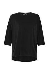 Slouch Side Step Short Sleeve T-Shirt in Black