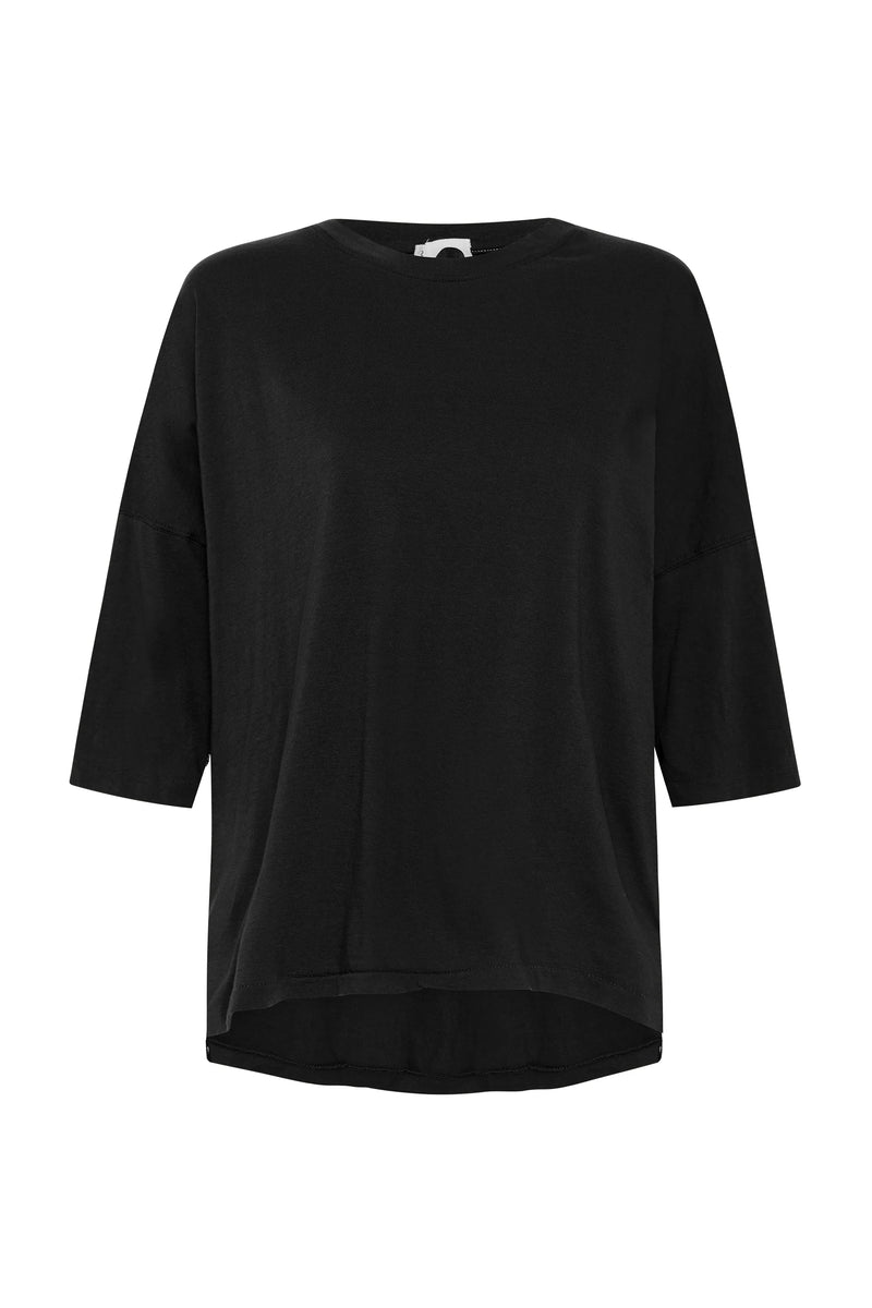 Slouch Side Step Short Sleeve T-Shirt in Black