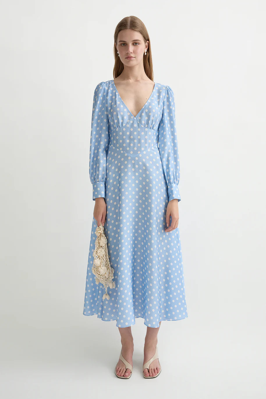 Tillie Dress - Blue Polka Dot