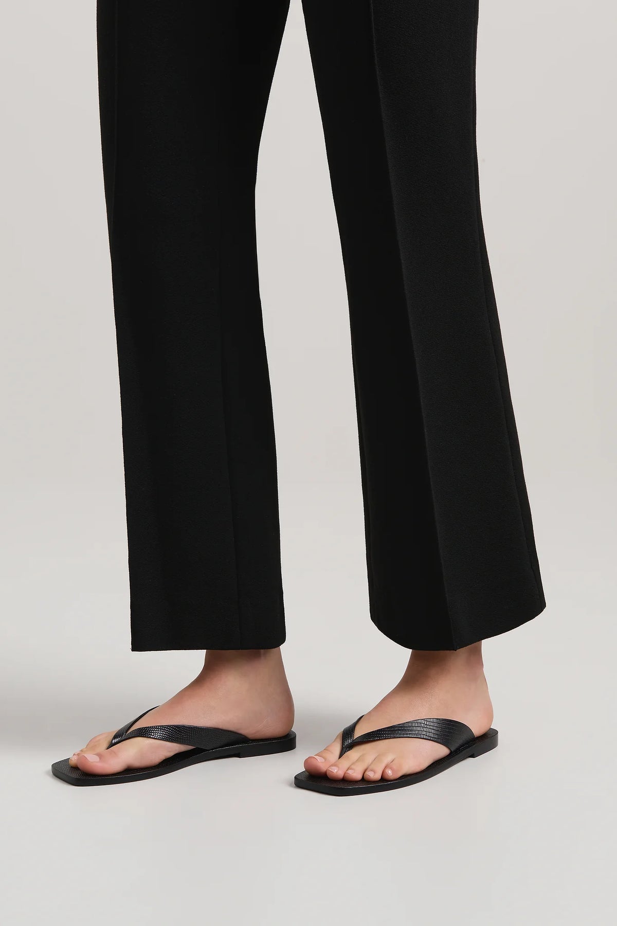 Kinto Sandal in Black Embossed Lizard