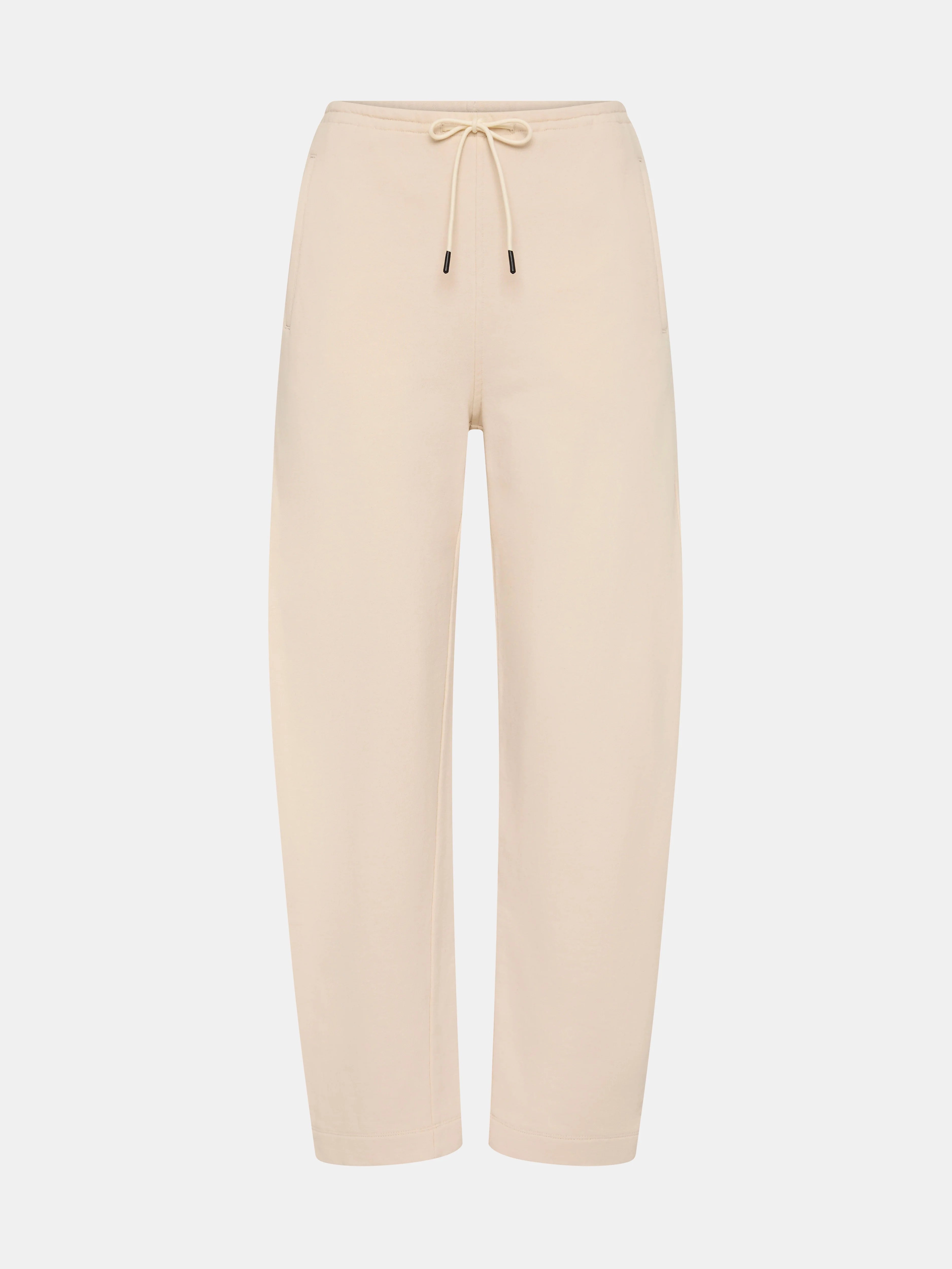 Fleece Barrel Leg Tracksuit Pant in Ecru