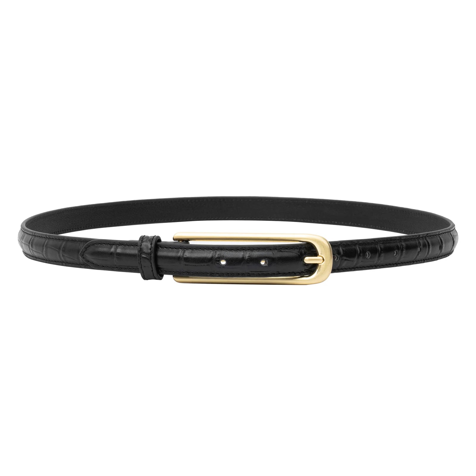 Jolene Belt in Black Croc