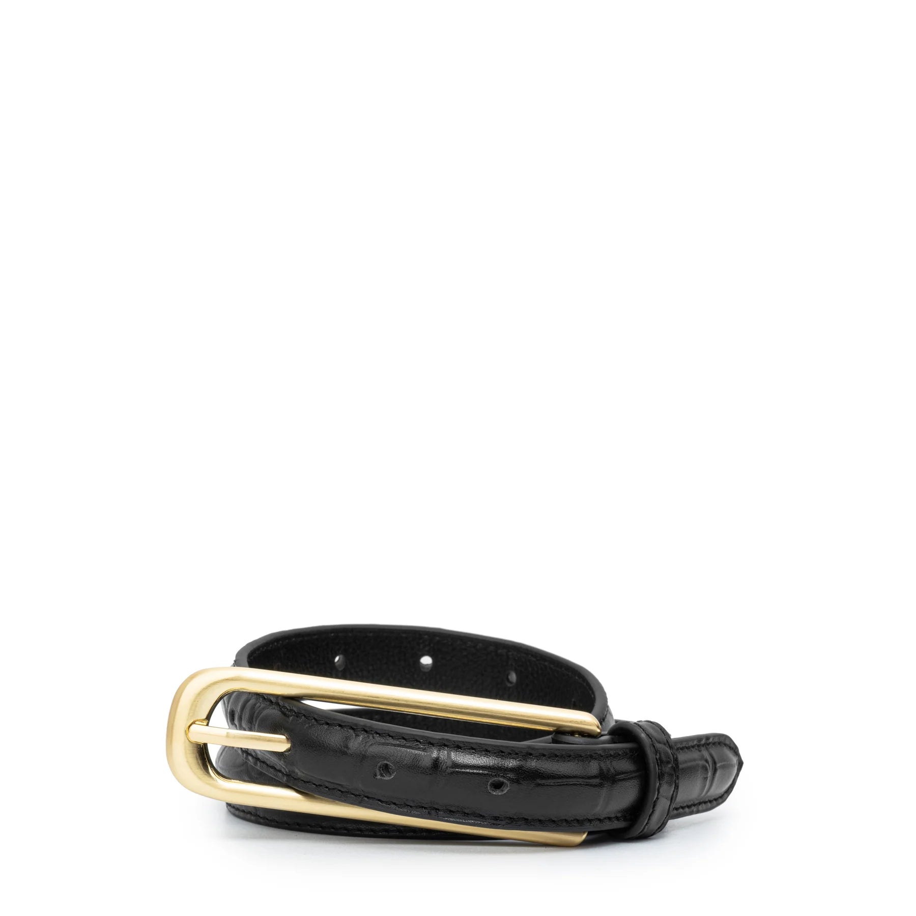 Jolene Belt in Black Croc