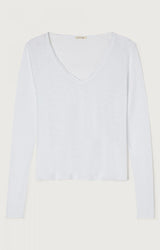 Sonoma Long Sleeve V Neck T-Shirt in White